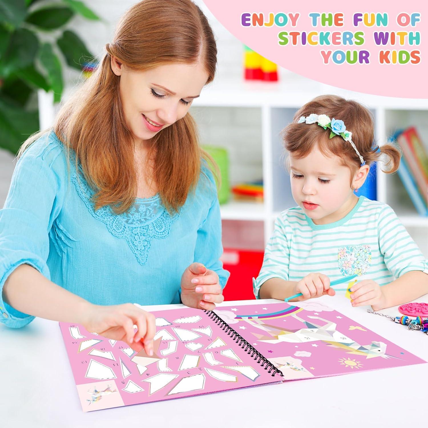 Homicozy 3 Libros de Pintura con Stickers para Niñas 4-10 Años