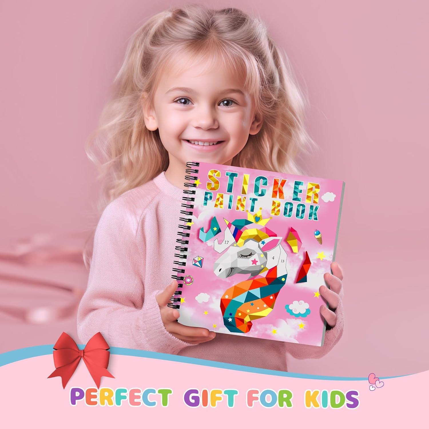 Homicozy 3 Libros de Pintura con Stickers para Niñas 4-10 Años