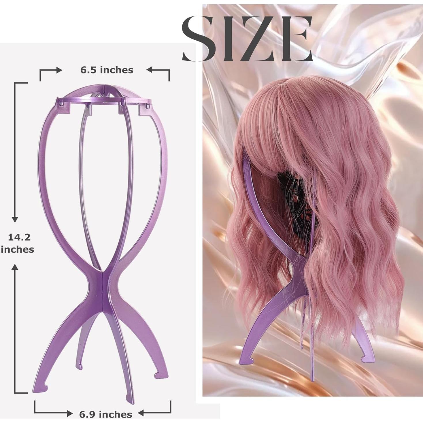 Soporte para Pelucas Dreamlover Plegable Morado - Paquete de 3