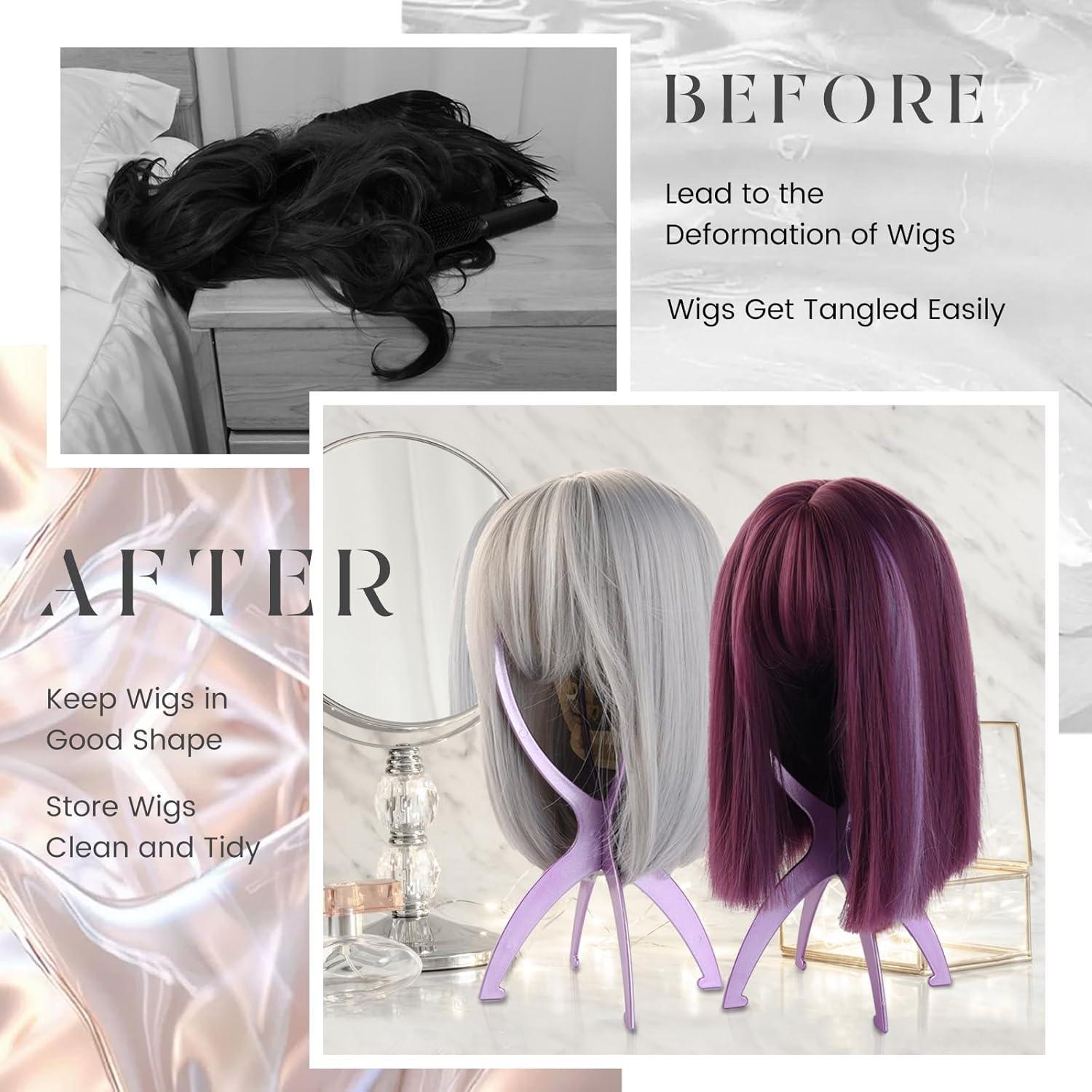 Soporte para Pelucas Dreamlover Plegable Morado - Paquete de 3