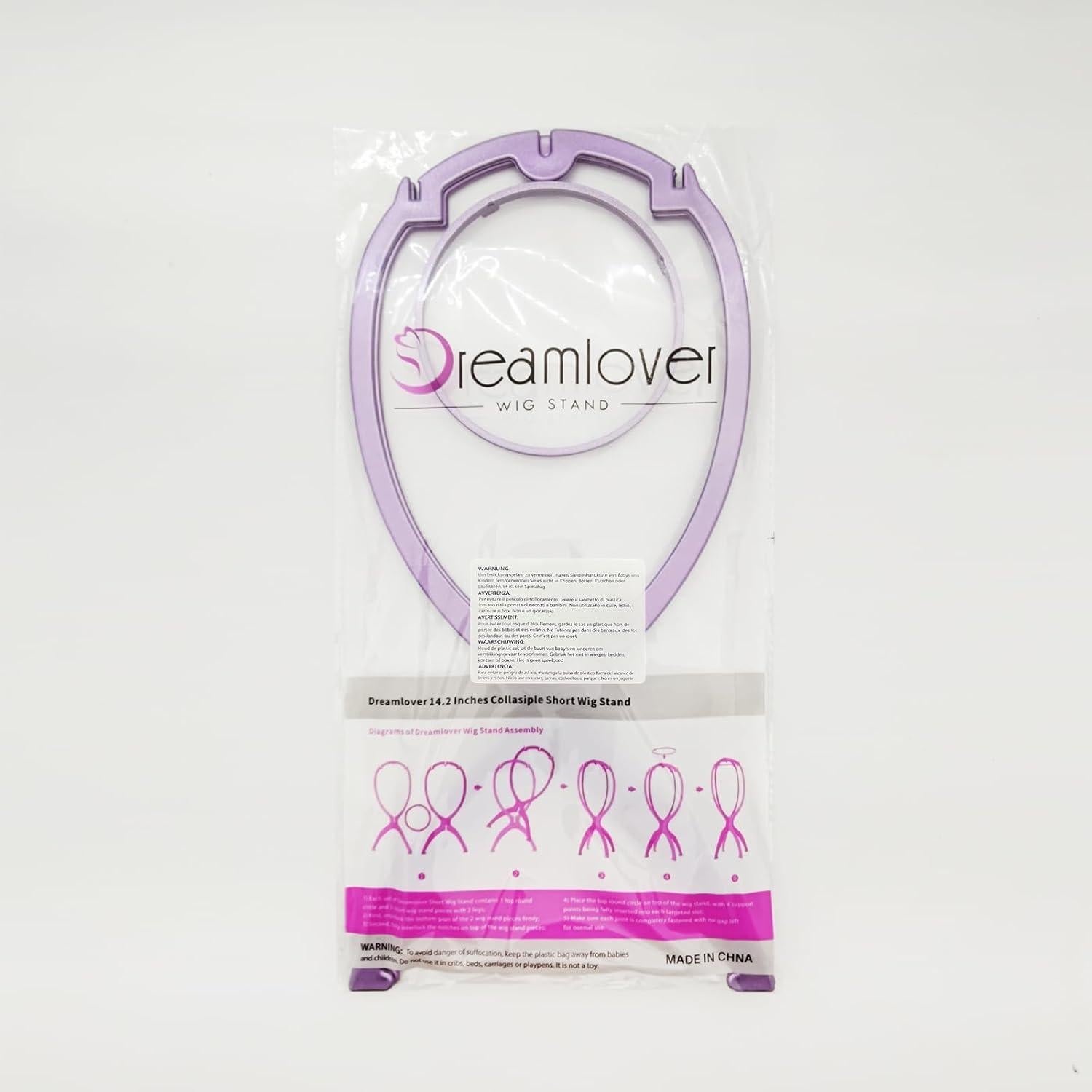 Soporte para Pelucas Dreamlover Plegable Morado - Paquete de 3