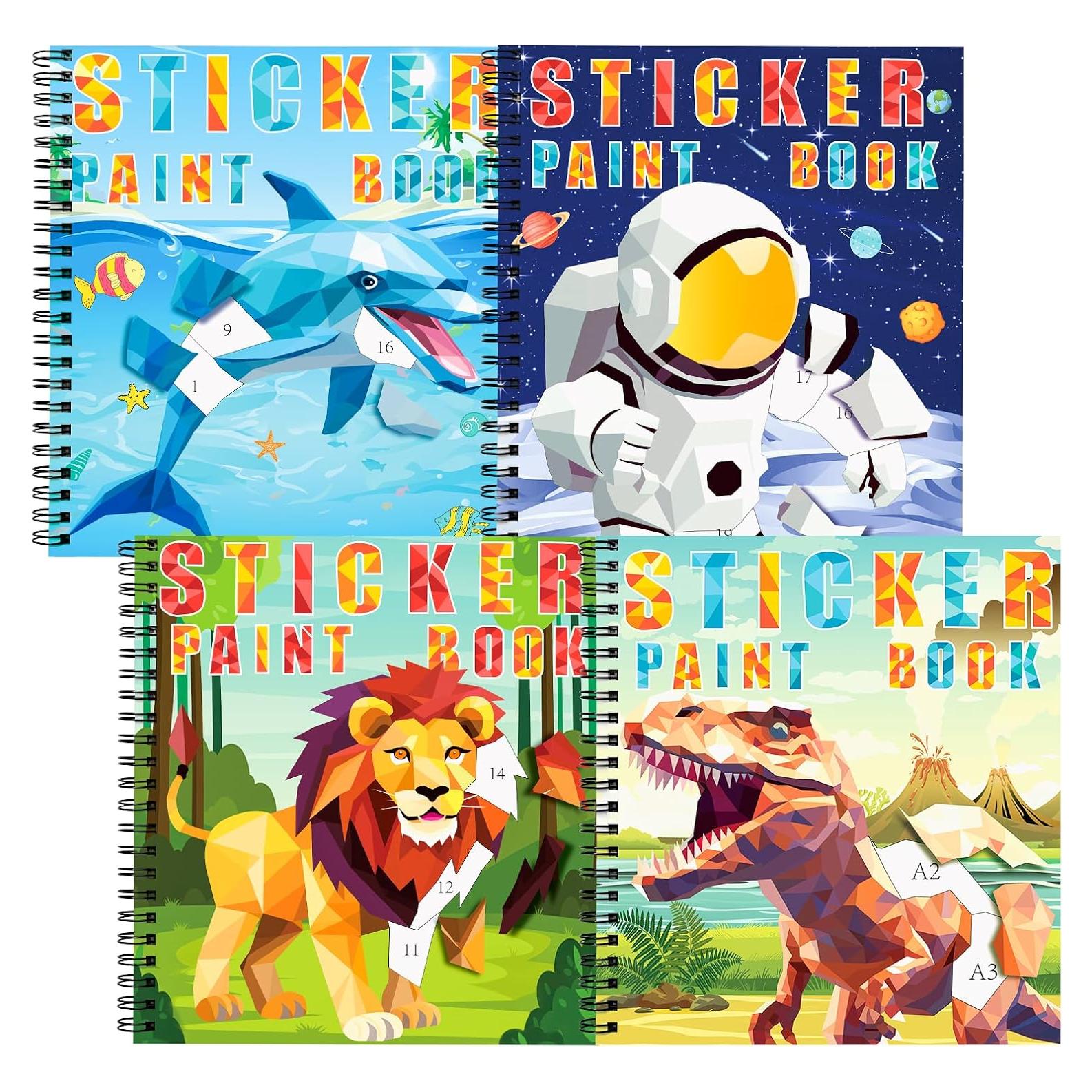 Libro de Pintura con Stickers Homicozy 4 Piezas Dinosaurios