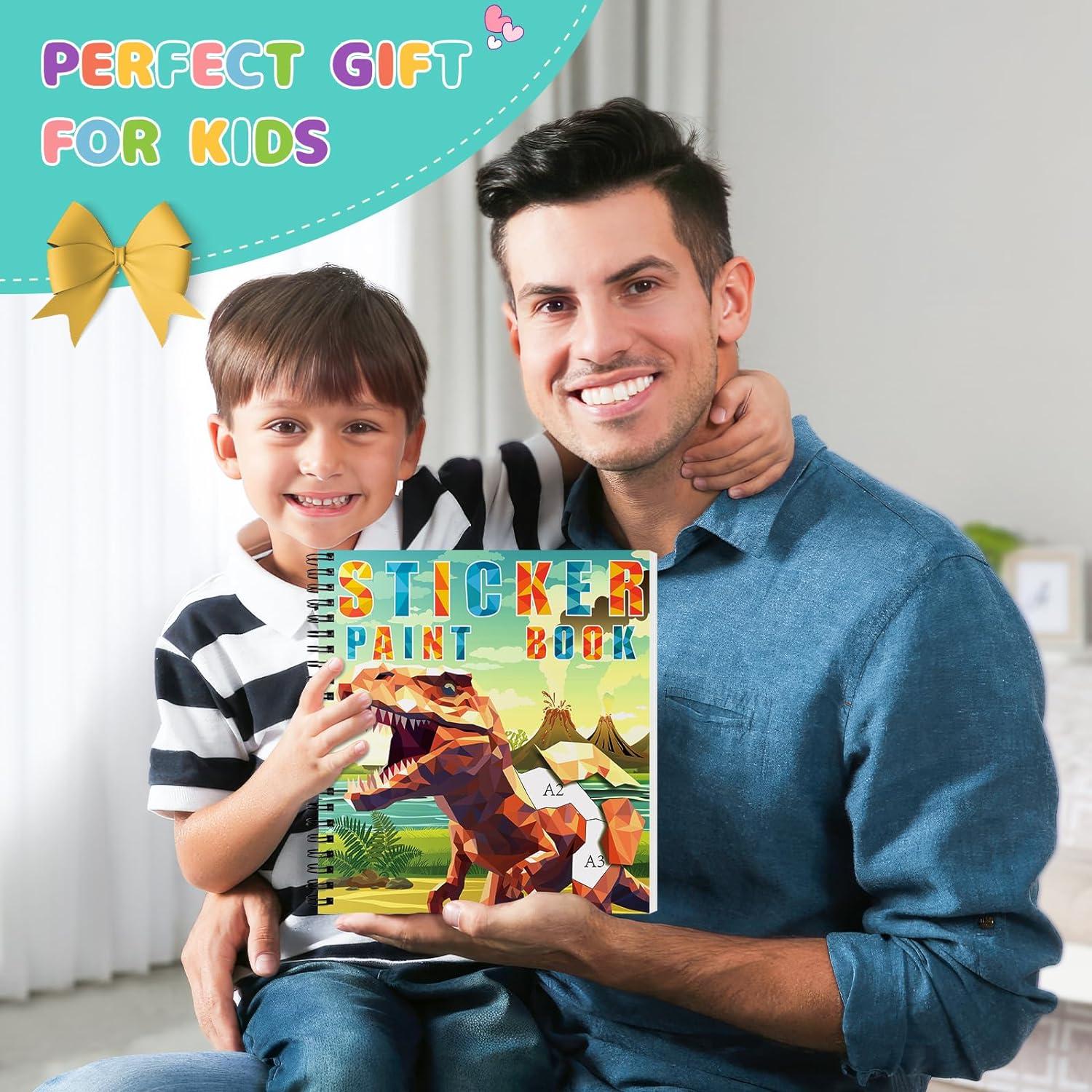 Libro de Pintura con Stickers Homicozy 4 Piezas Dinosaurios