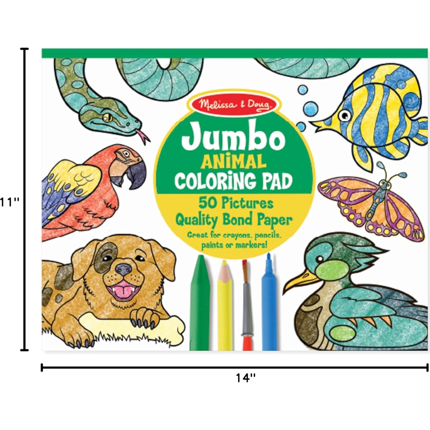 Bloc de Colorear Melissa & Doug 50 Imágenes Animales 35.56x28 cm