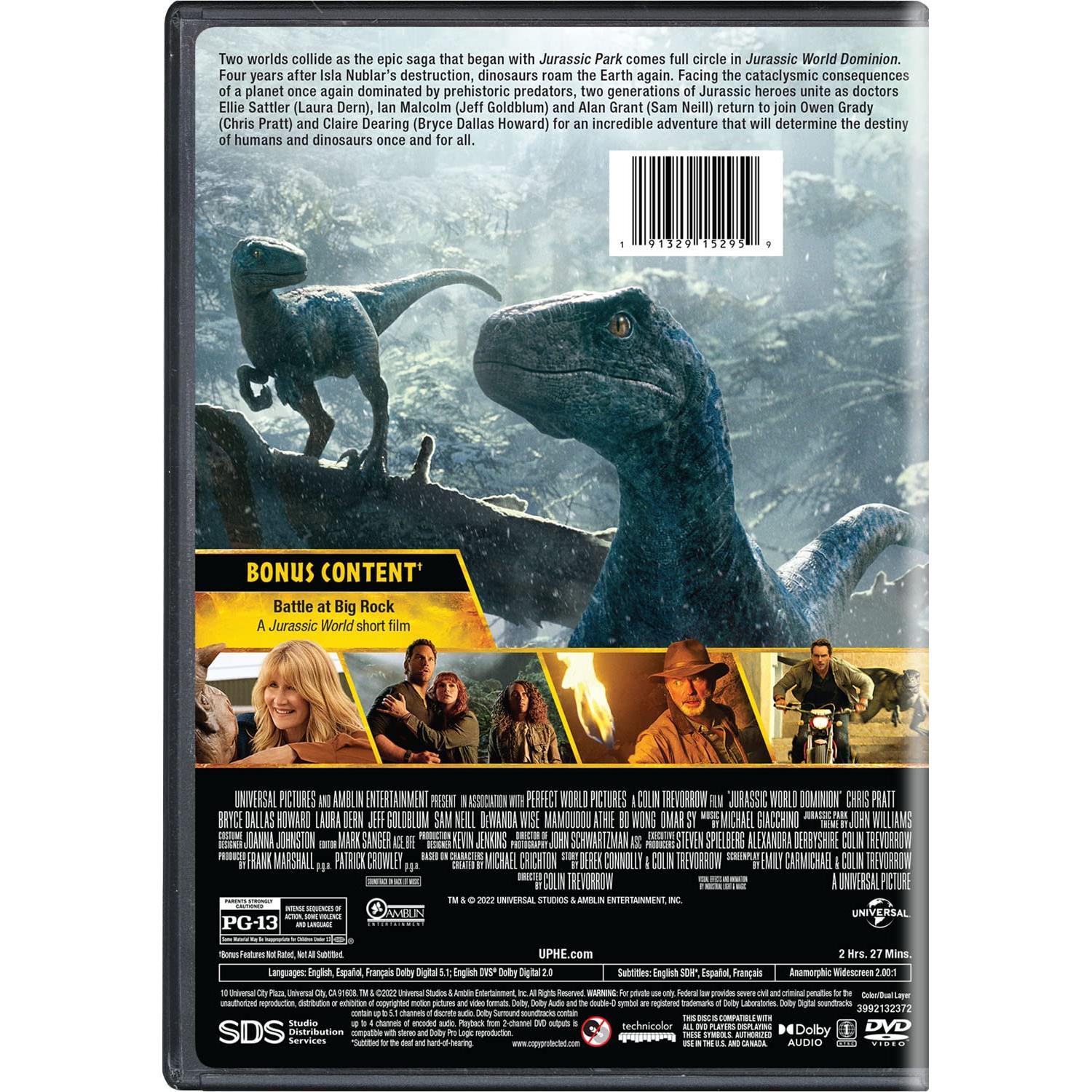 Jurassic World Dominion DVD - Universal Pictures - 2h27m