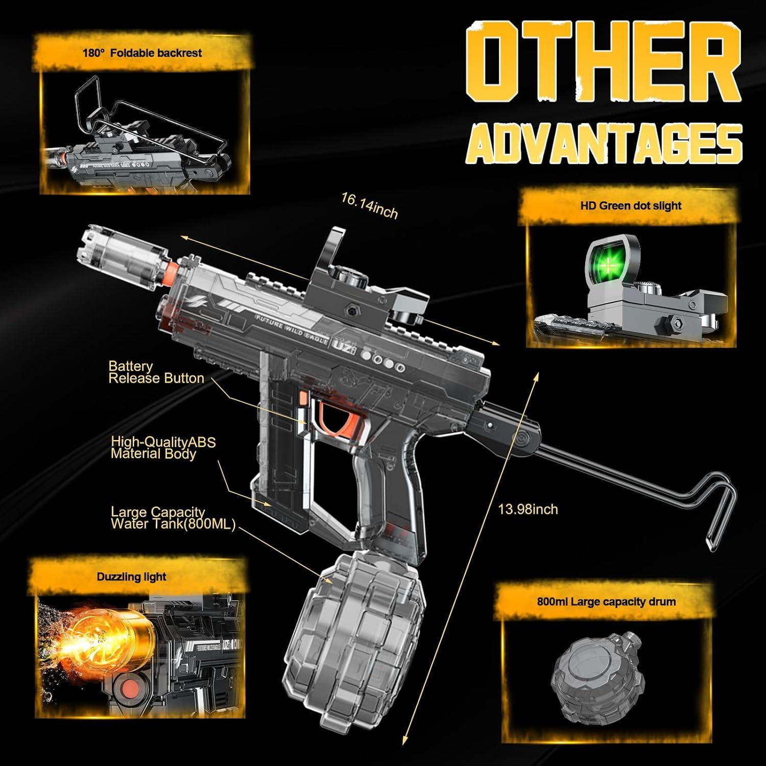 Pistola de Agua Eléctrica Automática Flybakiz Gris Oscuro
