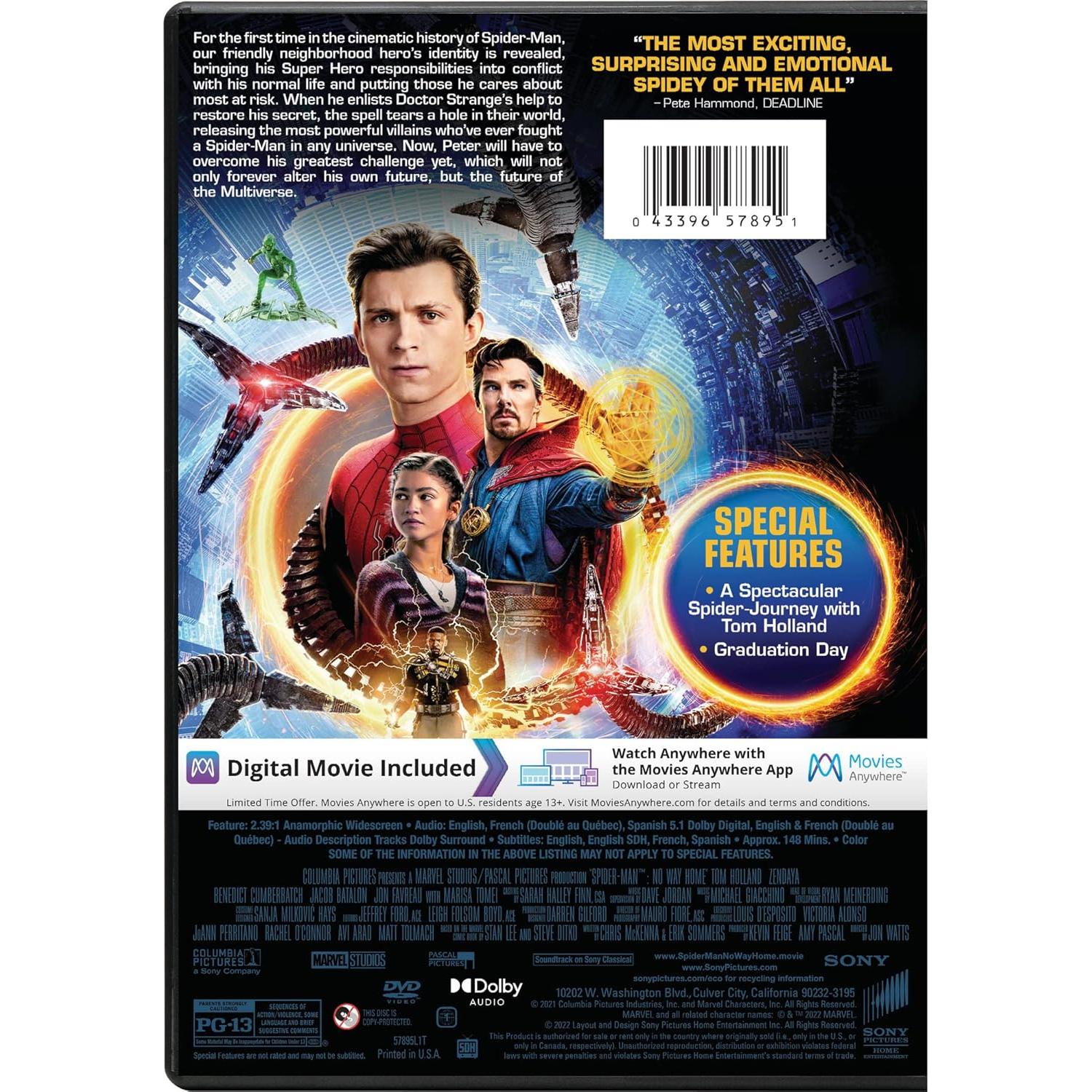 Spider-Man: Sin Camino a Casa - DVD + Digital - Sony
