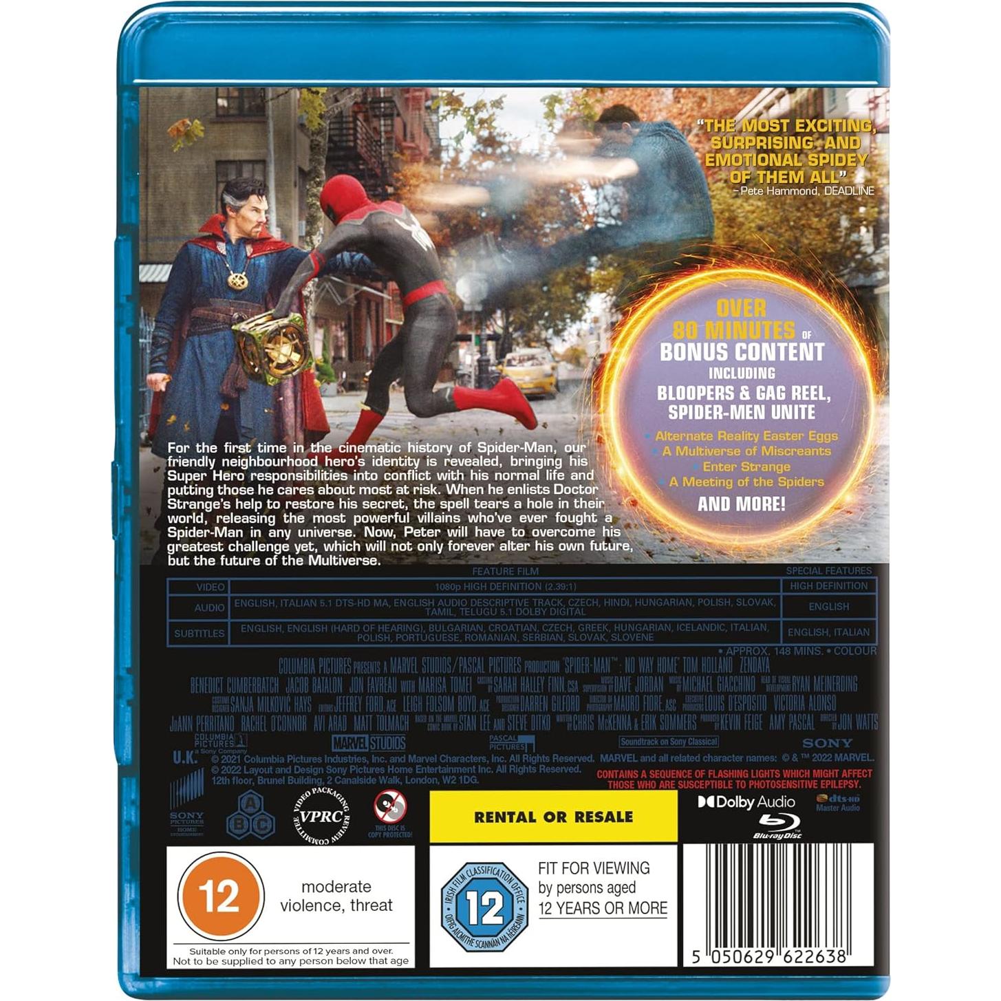 Spider-Man: Sin Camino a Casa Blu-ray Importado 2021