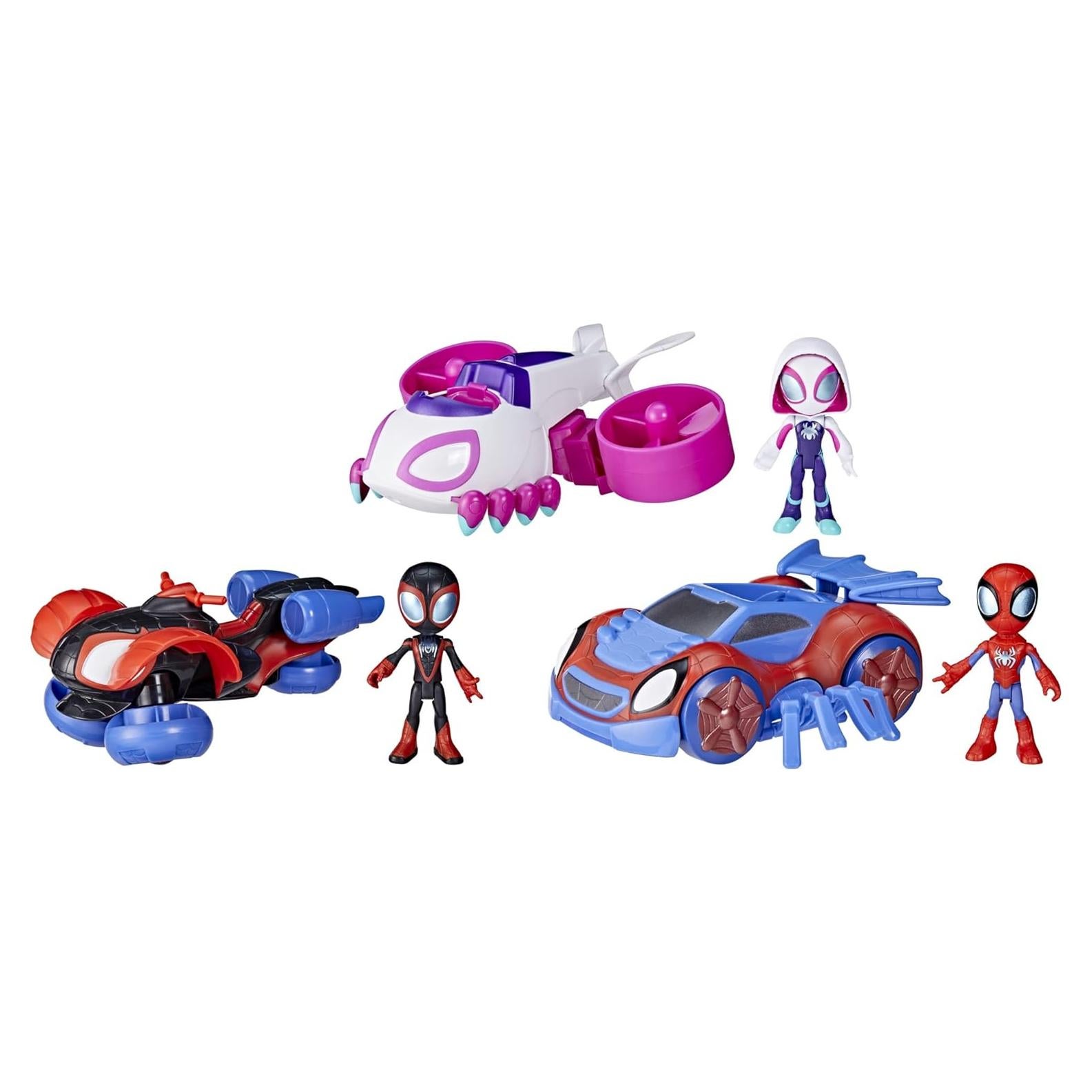 Set de Juego Spidey y sus Amigos Hasbro con 3 Vehículos y Figuras