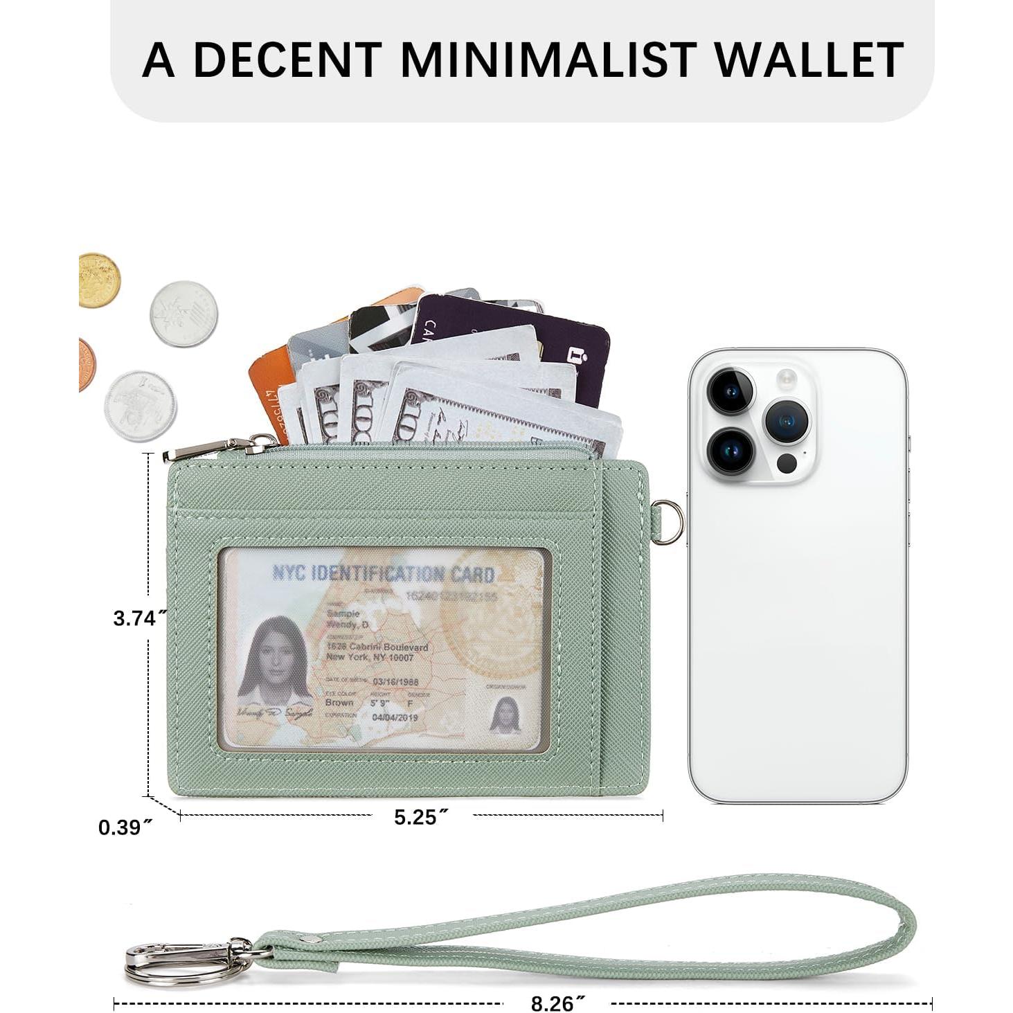 Cartera Pequeña BOSTANTEN de Cuero RFID Verde Claro