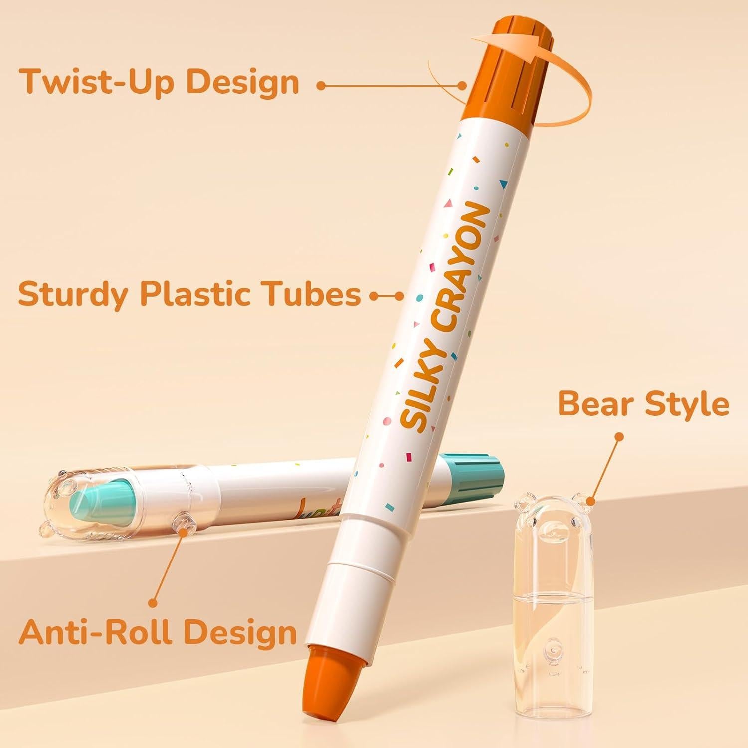 Crayones JUPITEARTH 12 Colores Lavables No Tóxicos para Niños