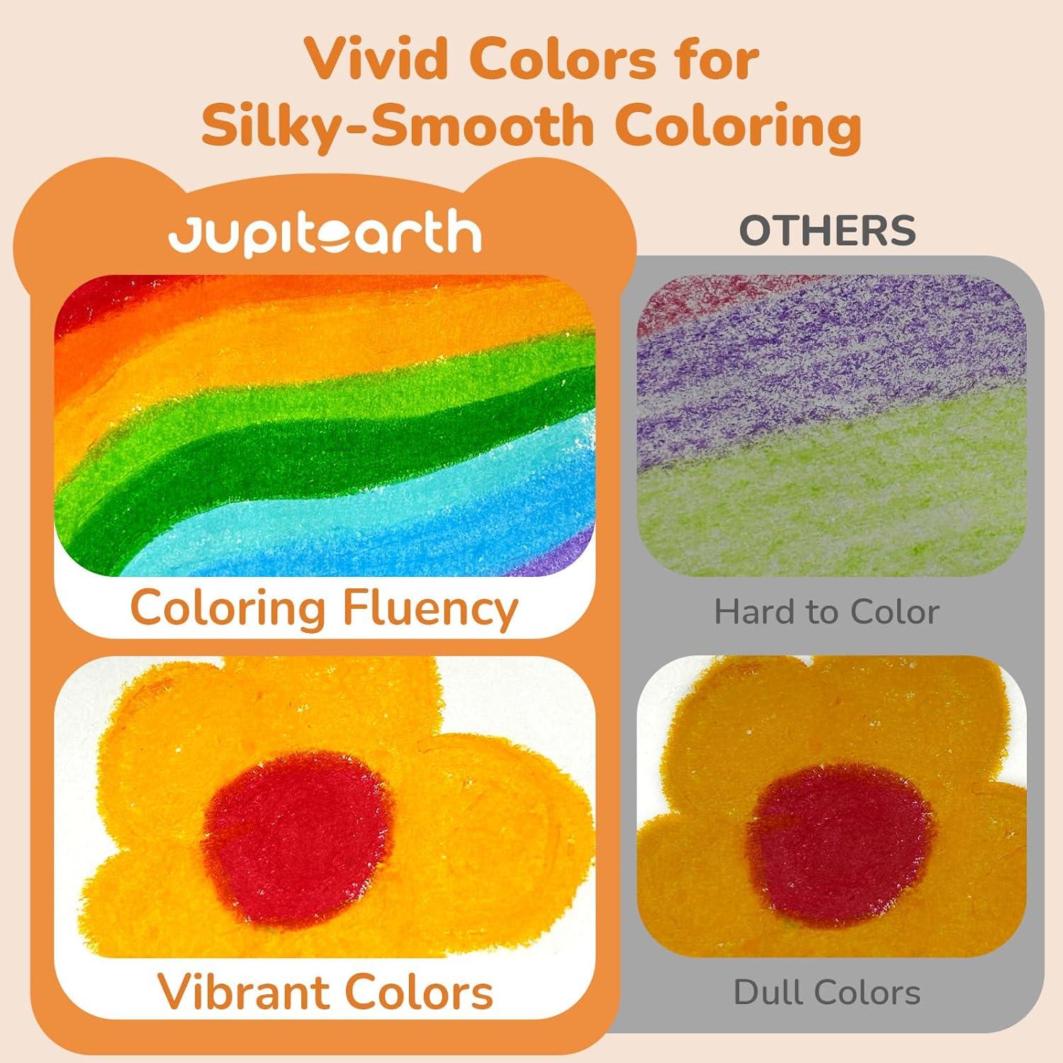 Crayones JUPITEARTH 12 Colores Lavables No Tóxicos para Niños