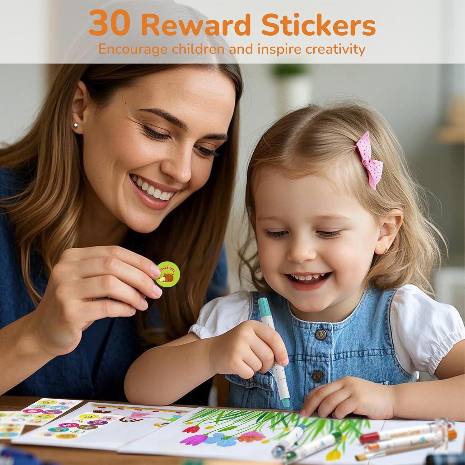 Crayones JUPITEARTH 12 Colores Lavables No Tóxicos para Niños