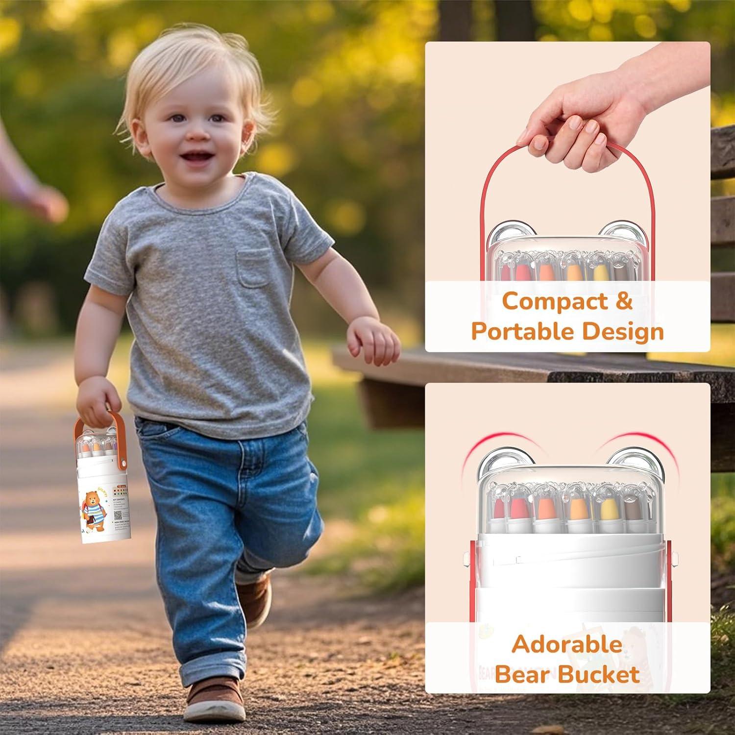 Crayones JUPITEARTH 12 Colores Lavables No Tóxicos para Niños