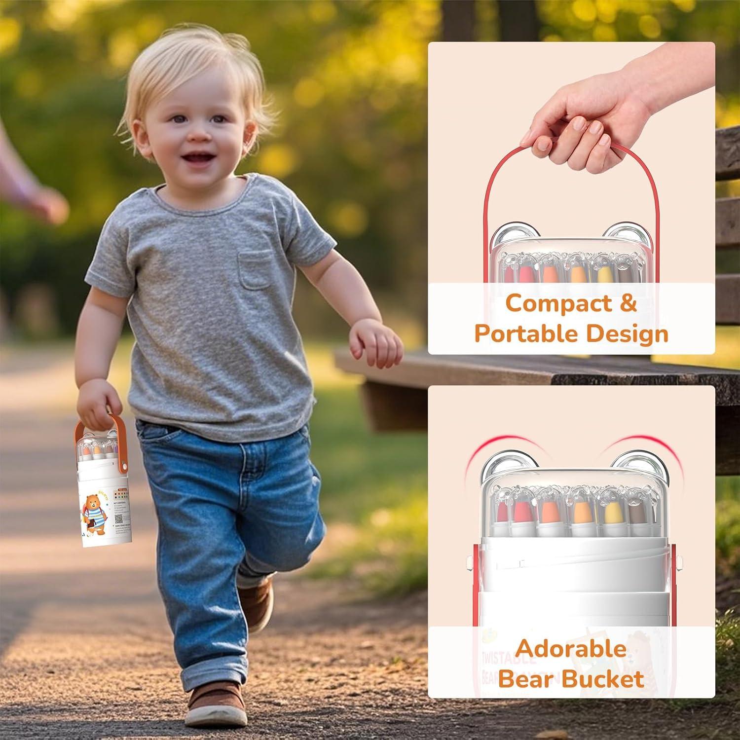 Crayones Jumbo JUPITEARTH 12 Colores Lavables para Niños