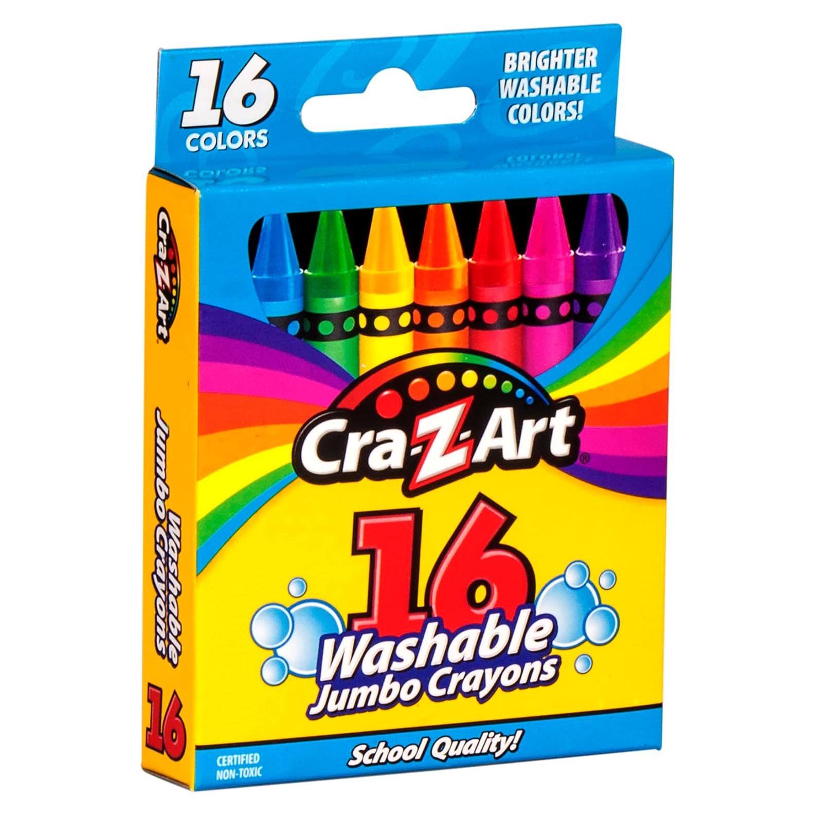 Crayones Jumbo Lavables Cra-Z-Art 16 Colores para Niños