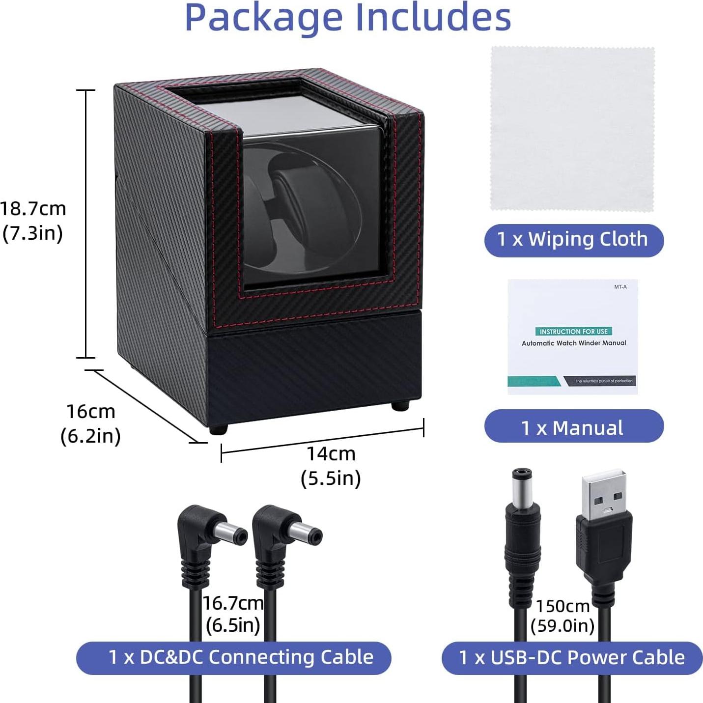 Winder Doble para Relojes Mcbazel con Motor Silencioso - Cuero Negro