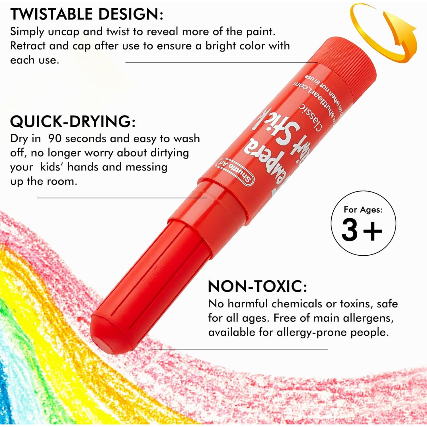 Palitos de Pintura Tempera Shuttle Art - 30 Colores - Secado Rápido