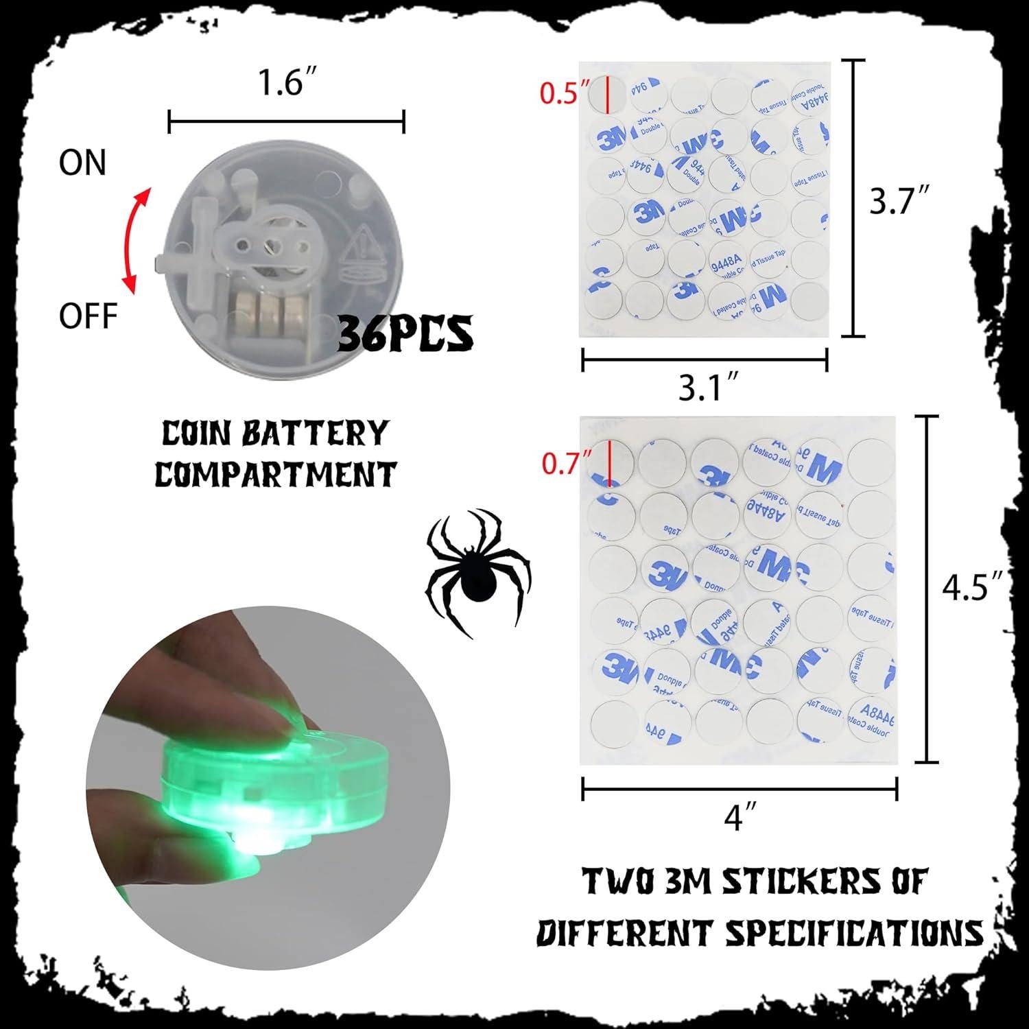 Decoraciones de Halloween Dazzle Bright 36 Pcs Arañas 3D PVC