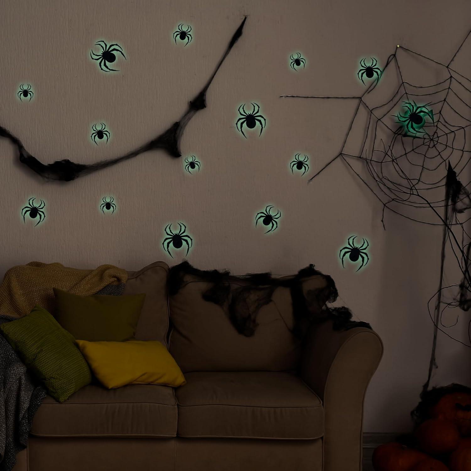 Decoraciones de Halloween Dazzle Bright 36 Pcs Arañas 3D PVC