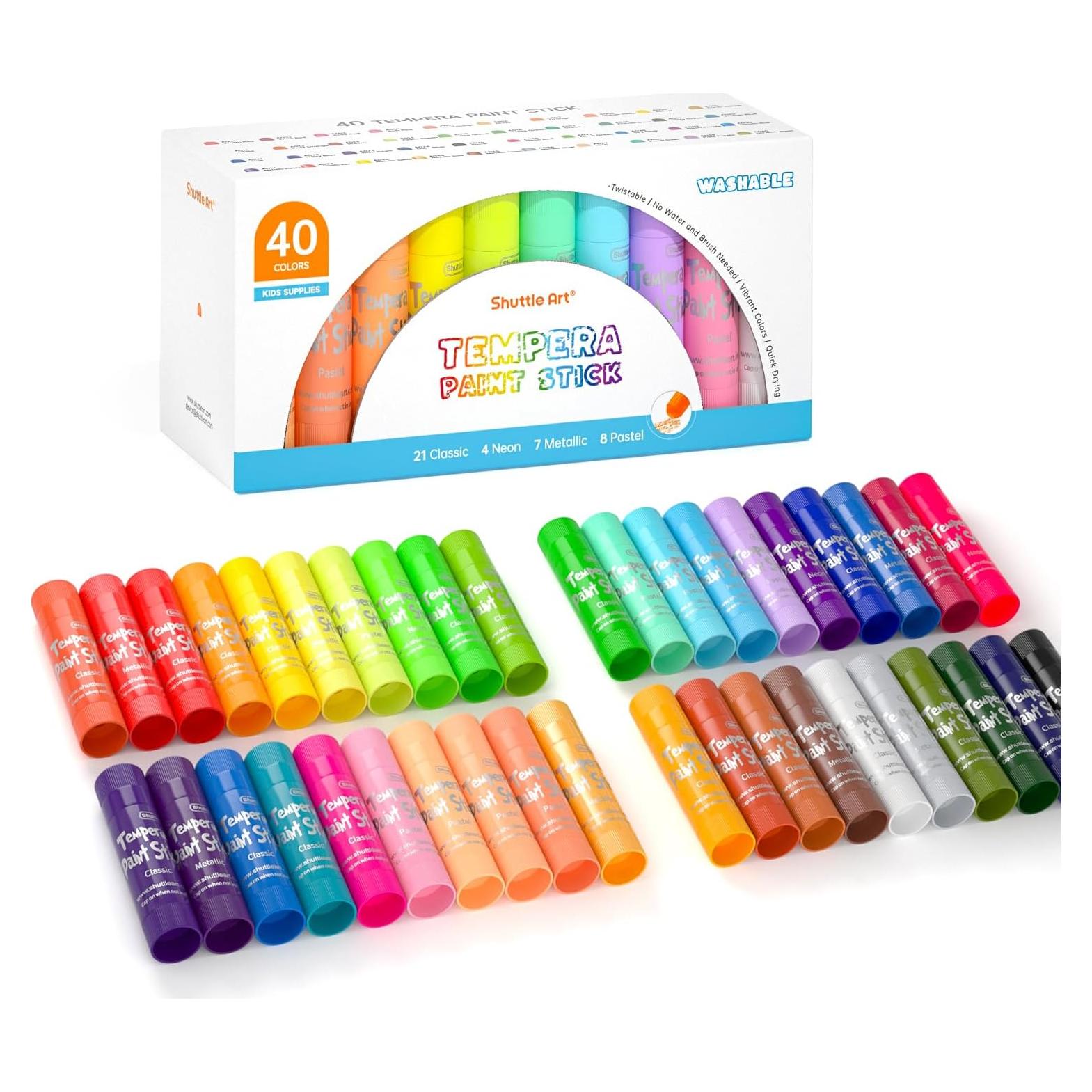 Barras de Pintura Tempera Shuttle Art 40 Colores Secado Rápido