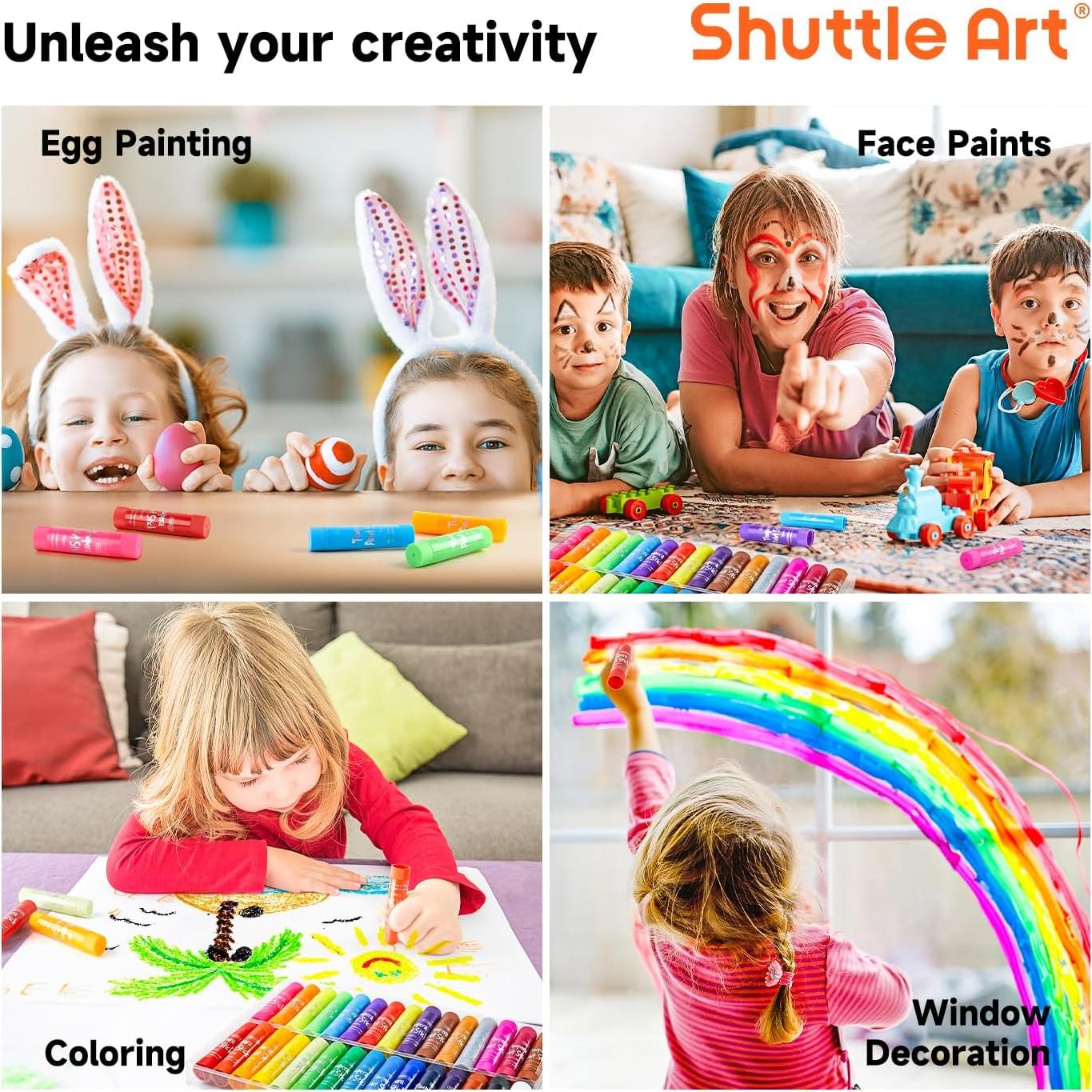 Barras de Pintura Tempera Shuttle Art 30 Colores + Bloc Dibujo