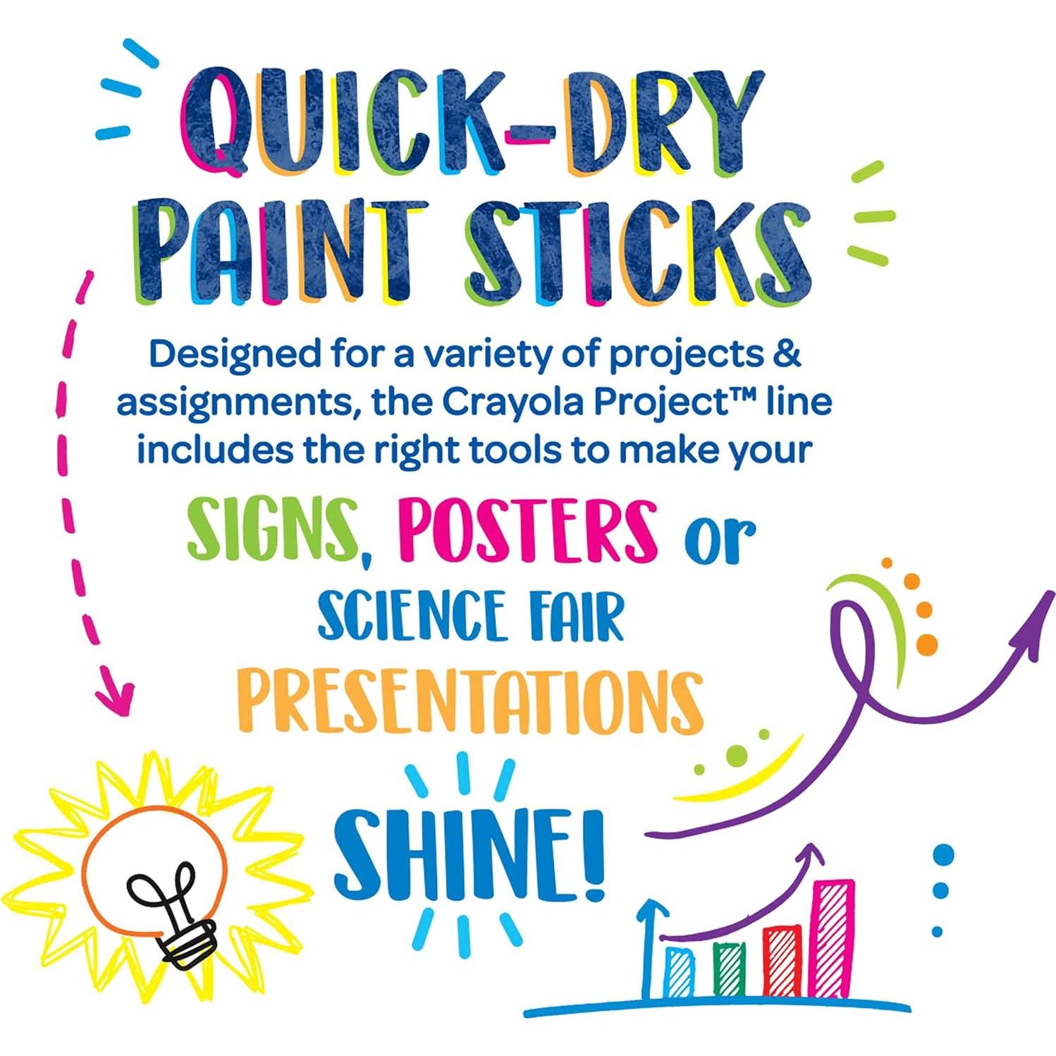 Palitos de Pintura Crayola Secado Rápido 12 Colores