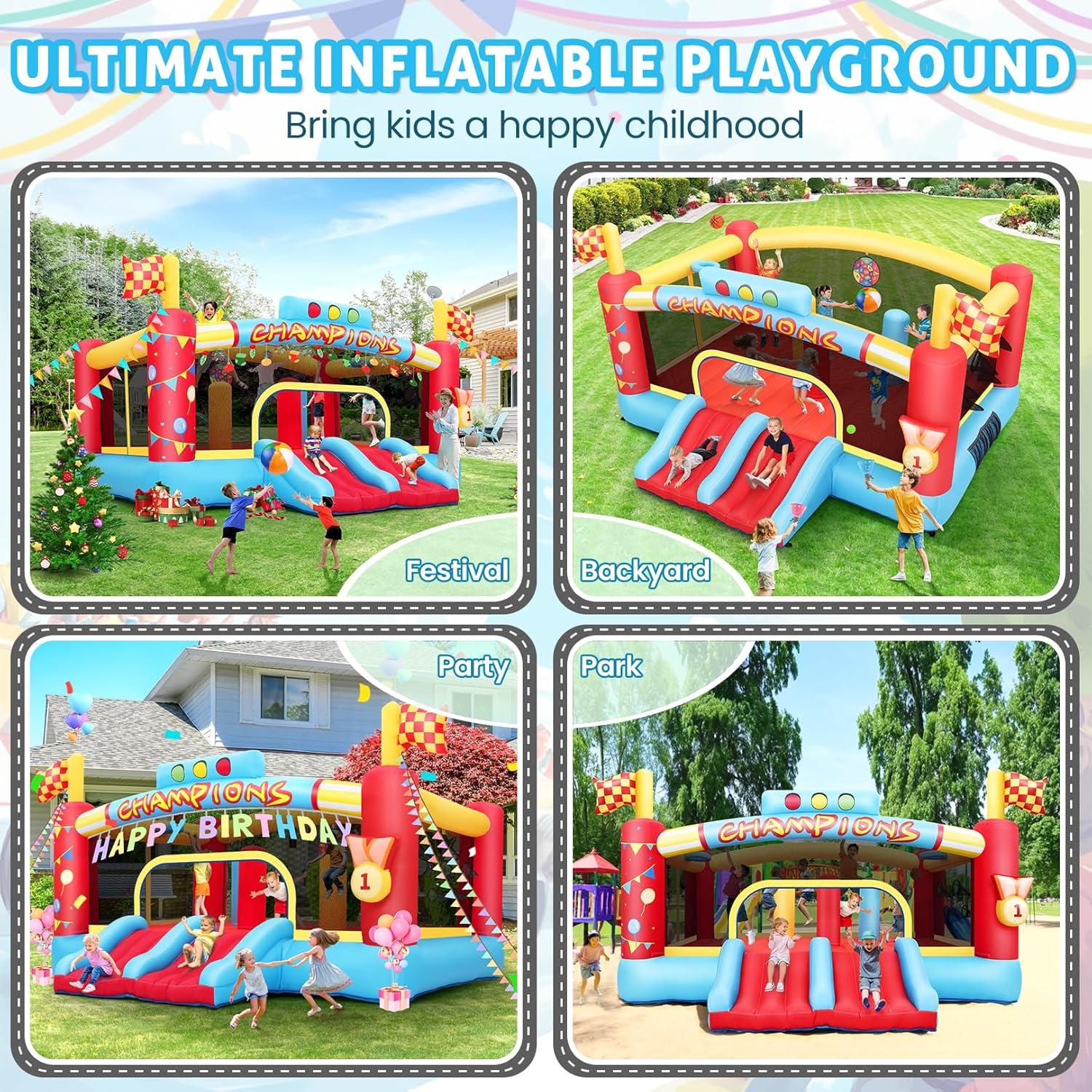 Casa Inflable Extra Grande AKEYDIY 400x340x253 cm con Ventilador