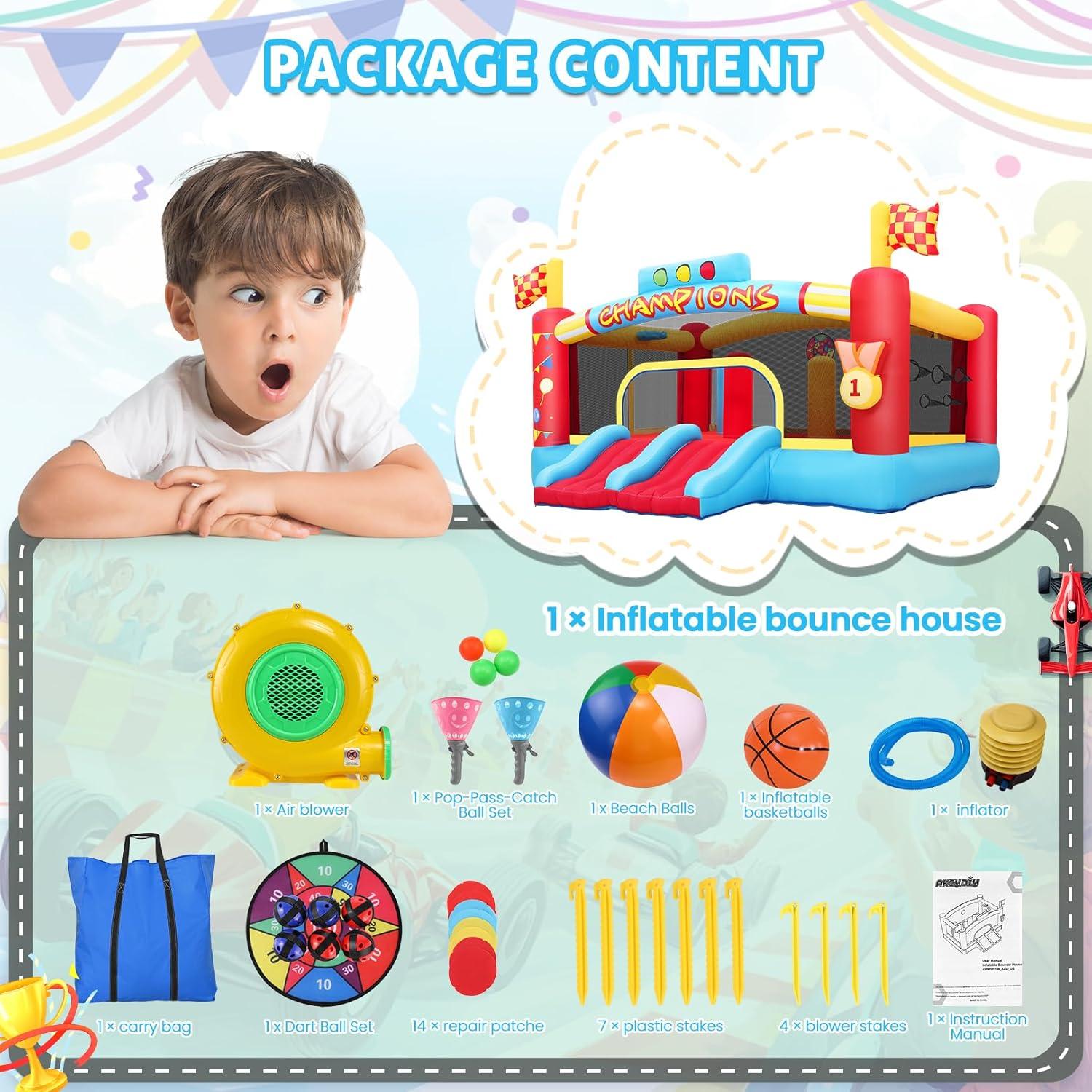 Casa Inflable Extra Grande AKEYDIY 400x340x253 cm con Ventilador