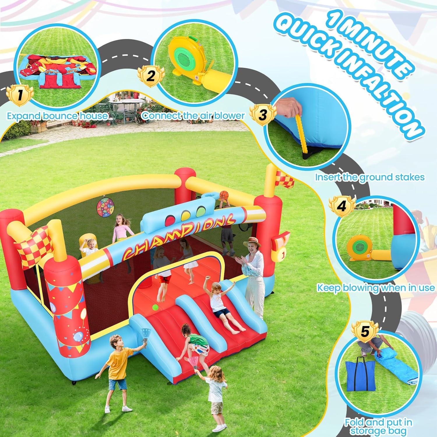 Casa Inflable Extra Grande AKEYDIY 400x340x253 cm con Ventilador