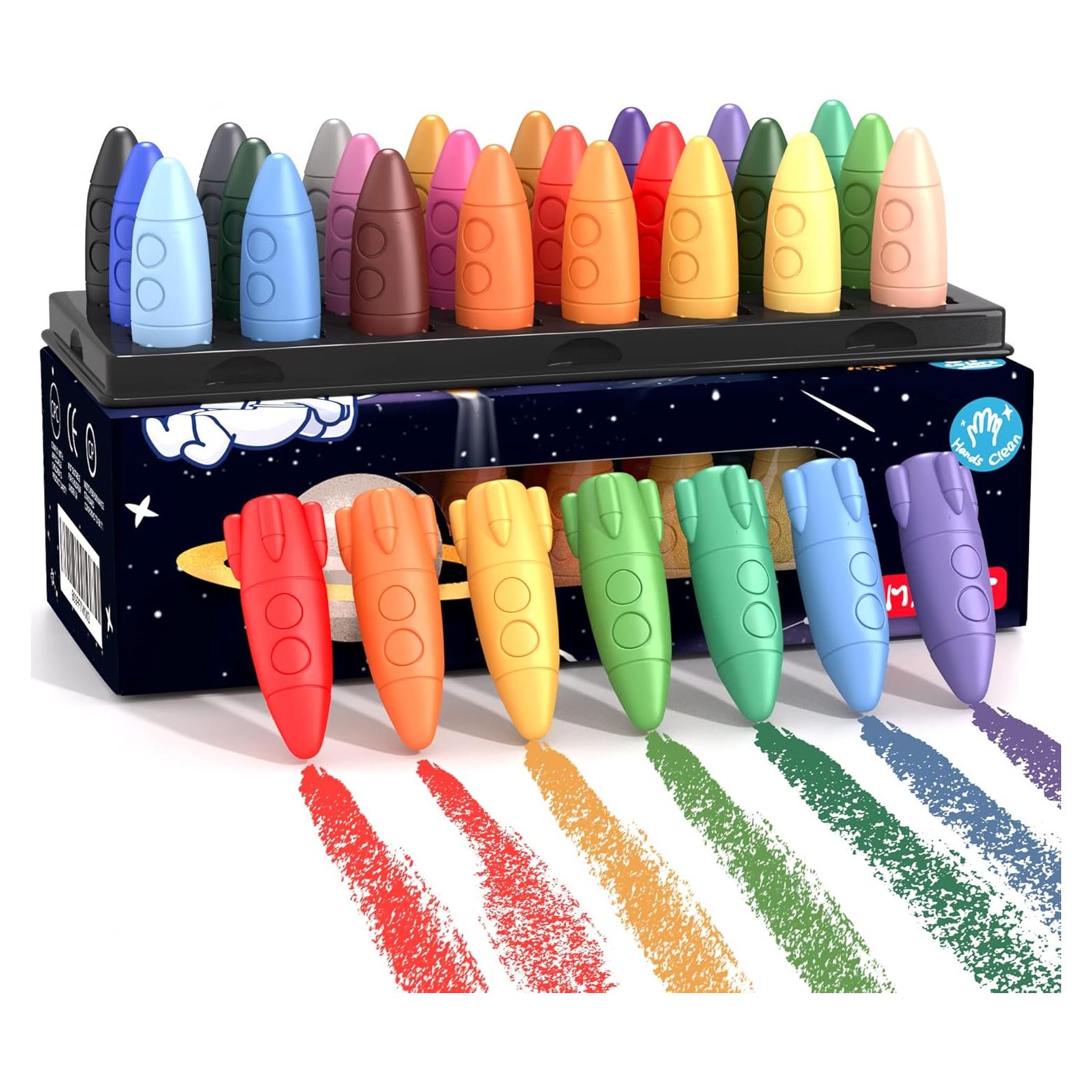Crayones Espaciales MASSRT 24 Colores No Tóxicos para Niños
