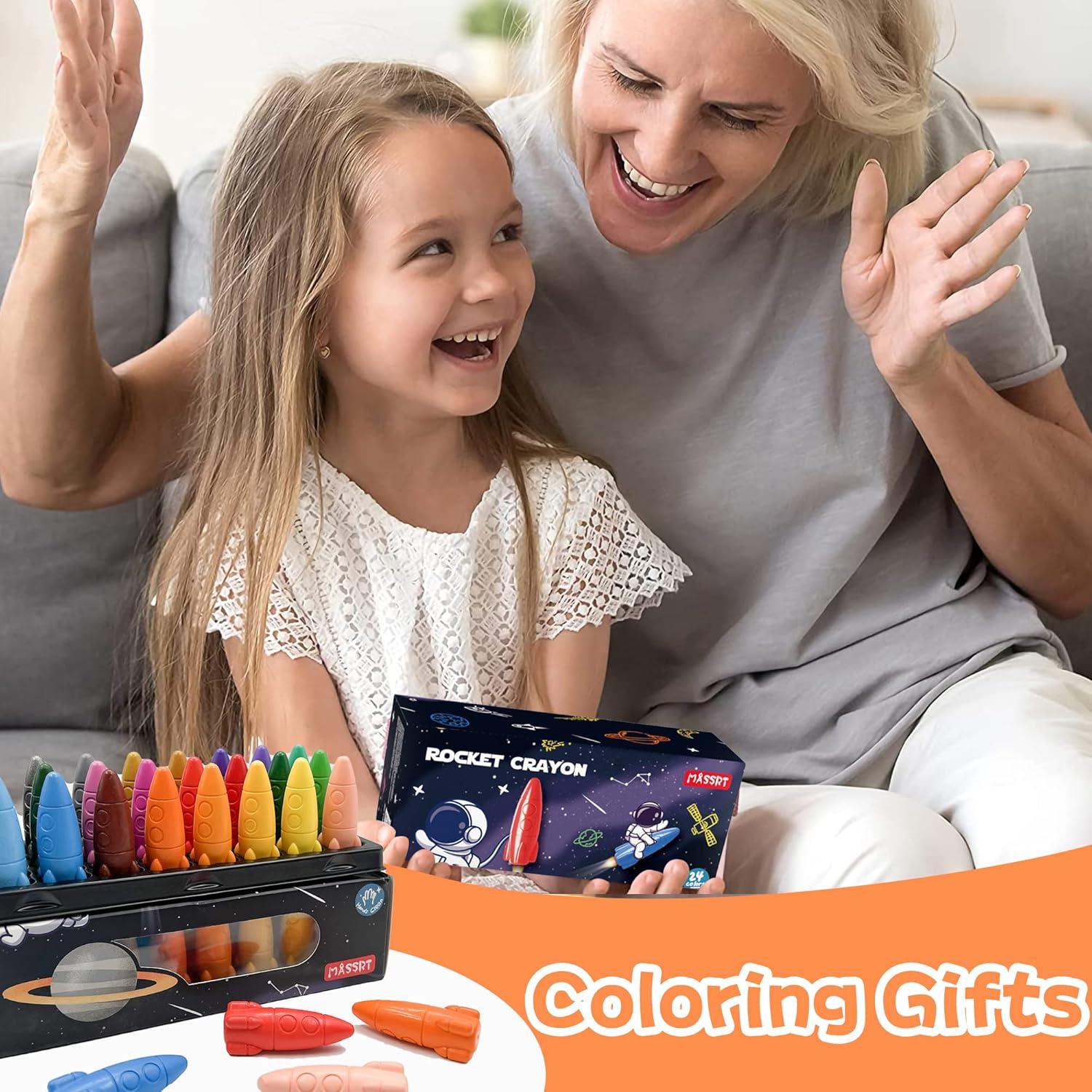 Crayones Espaciales MASSRT 24 Colores No Tóxicos para Niños