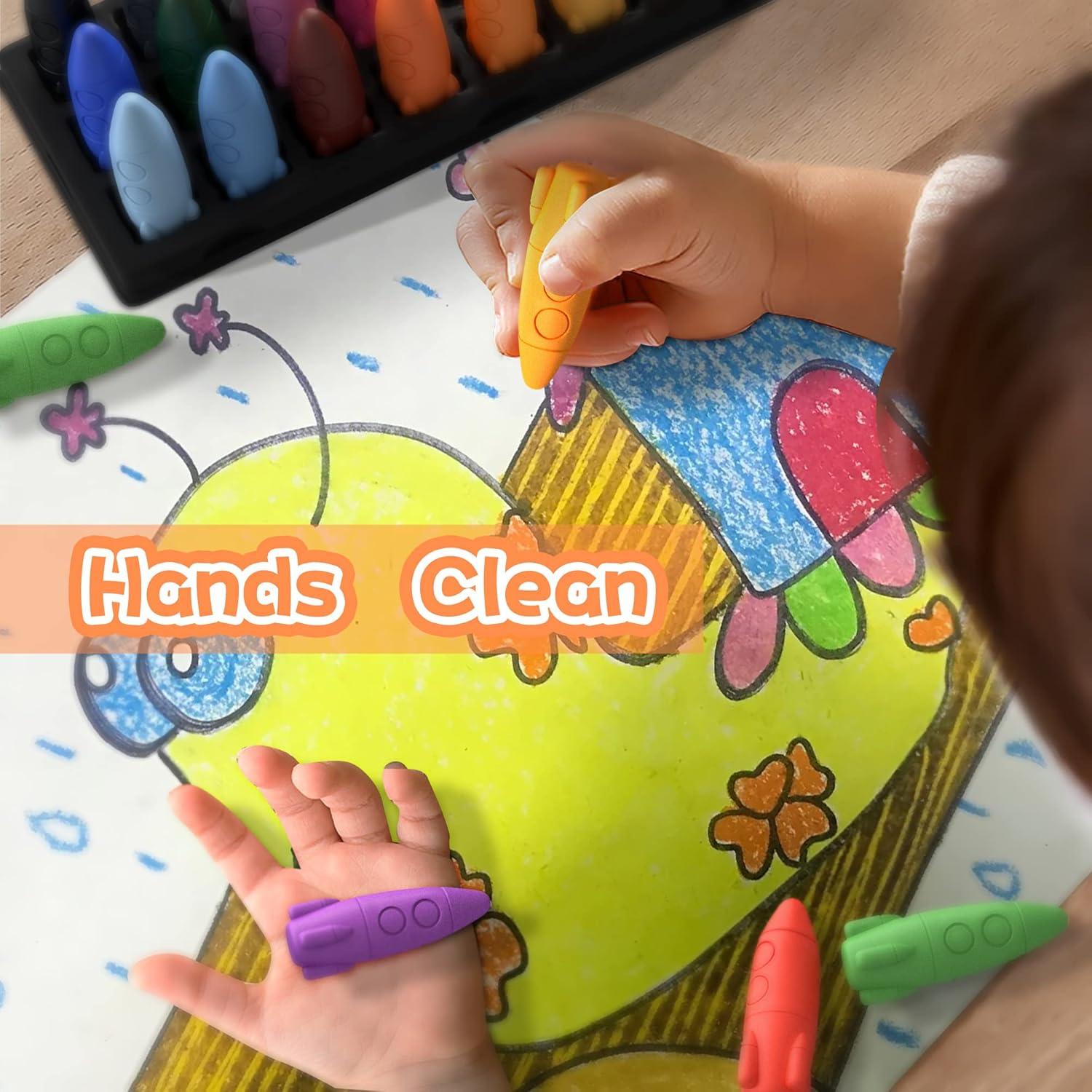 Crayones Espaciales MASSRT 24 Colores No Tóxicos para Niños