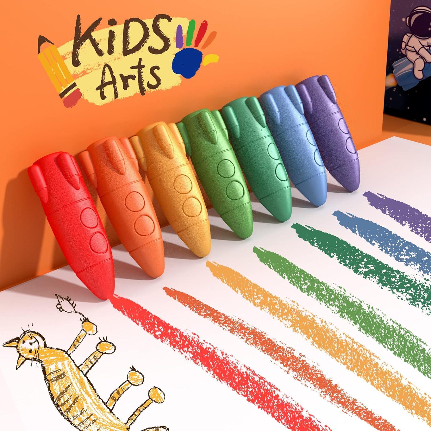 Crayones Espaciales MASSRT 24 Colores No Tóxicos para Niños
