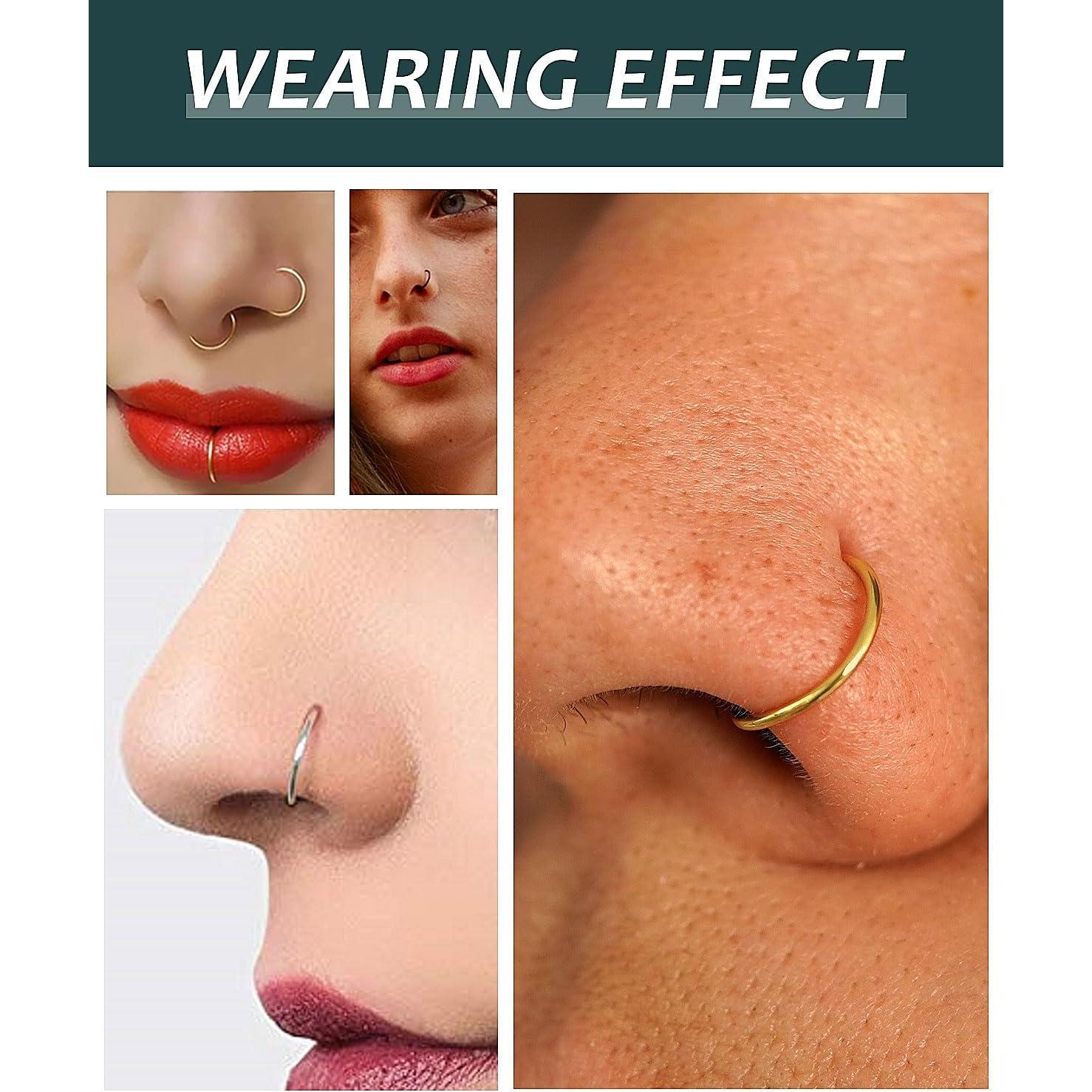 Conjunto de Aros y Studs de Nariz Acero Quirúrgico 316L 3 Piezas