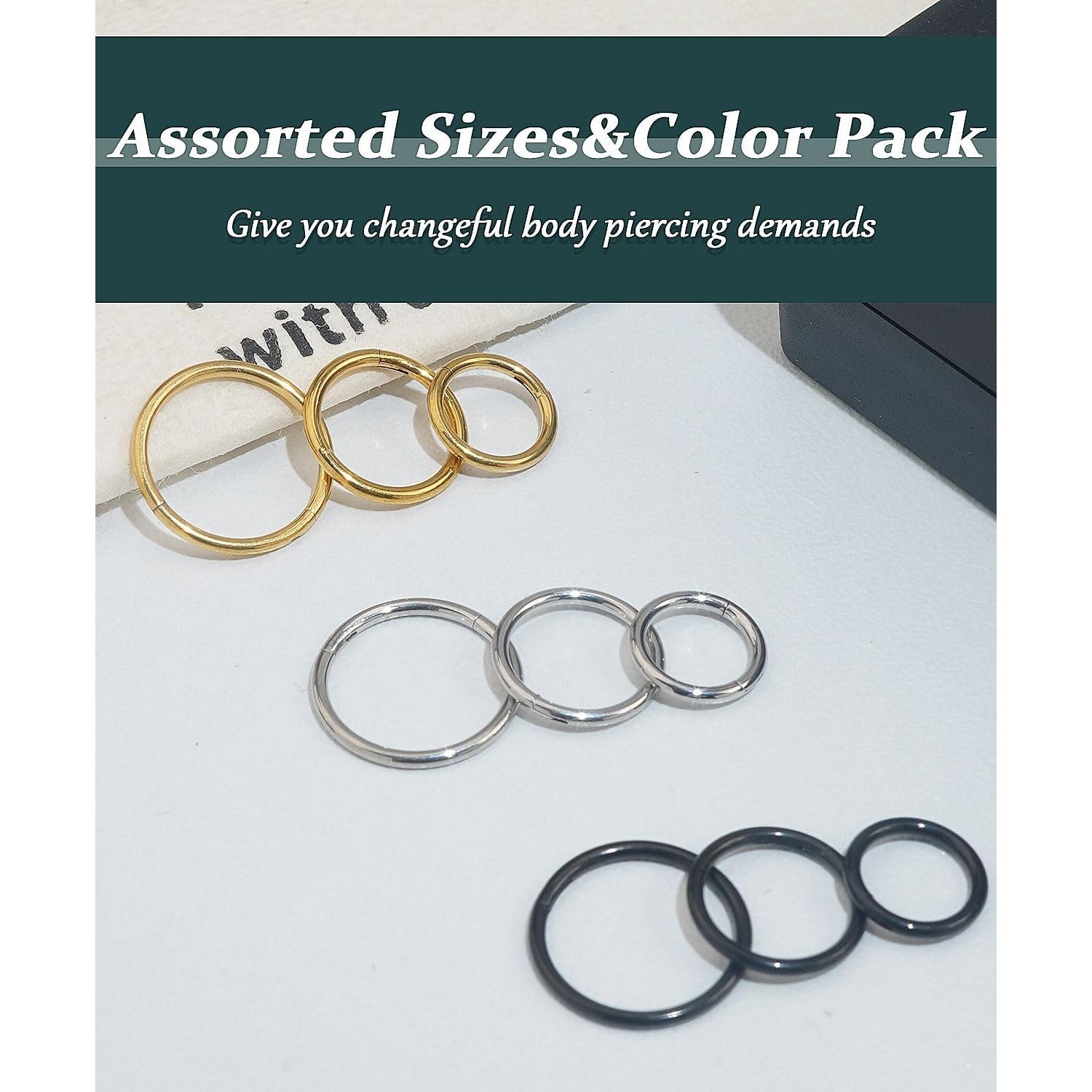 Conjunto de Aros y Studs de Nariz Acero Quirúrgico 316L 3 Piezas