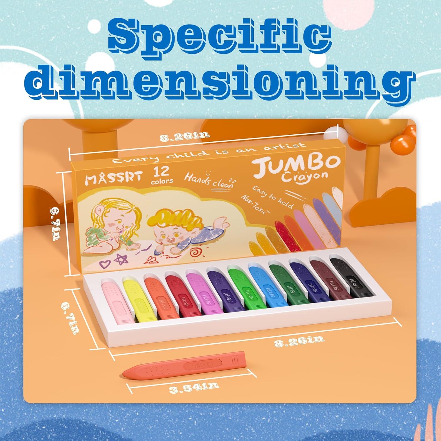 Crayones Jumbo Triangulares MASSRT 18 Colores No Tóxicos