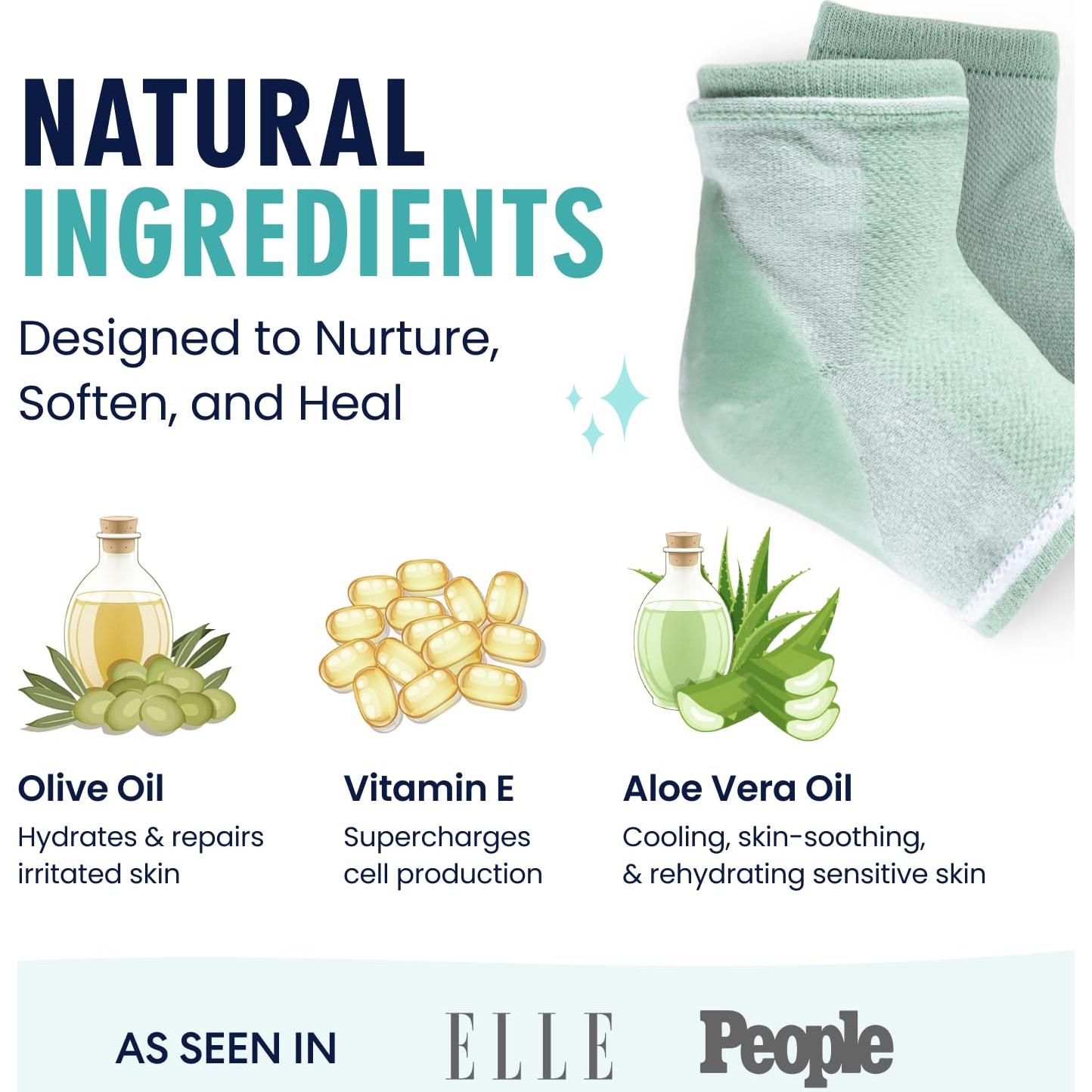 Calcetines Hidratantes Dr. Frederick para Talones Agrietados - 2 Pares - Aloe y Oliva