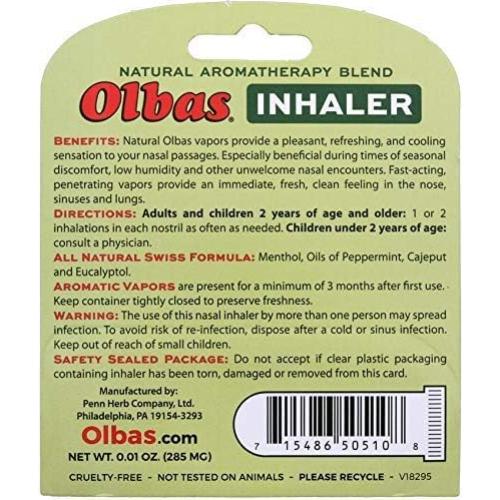 Inhalador Nasal Olbas 8.57 cm - Aceites Esenciales Naturales