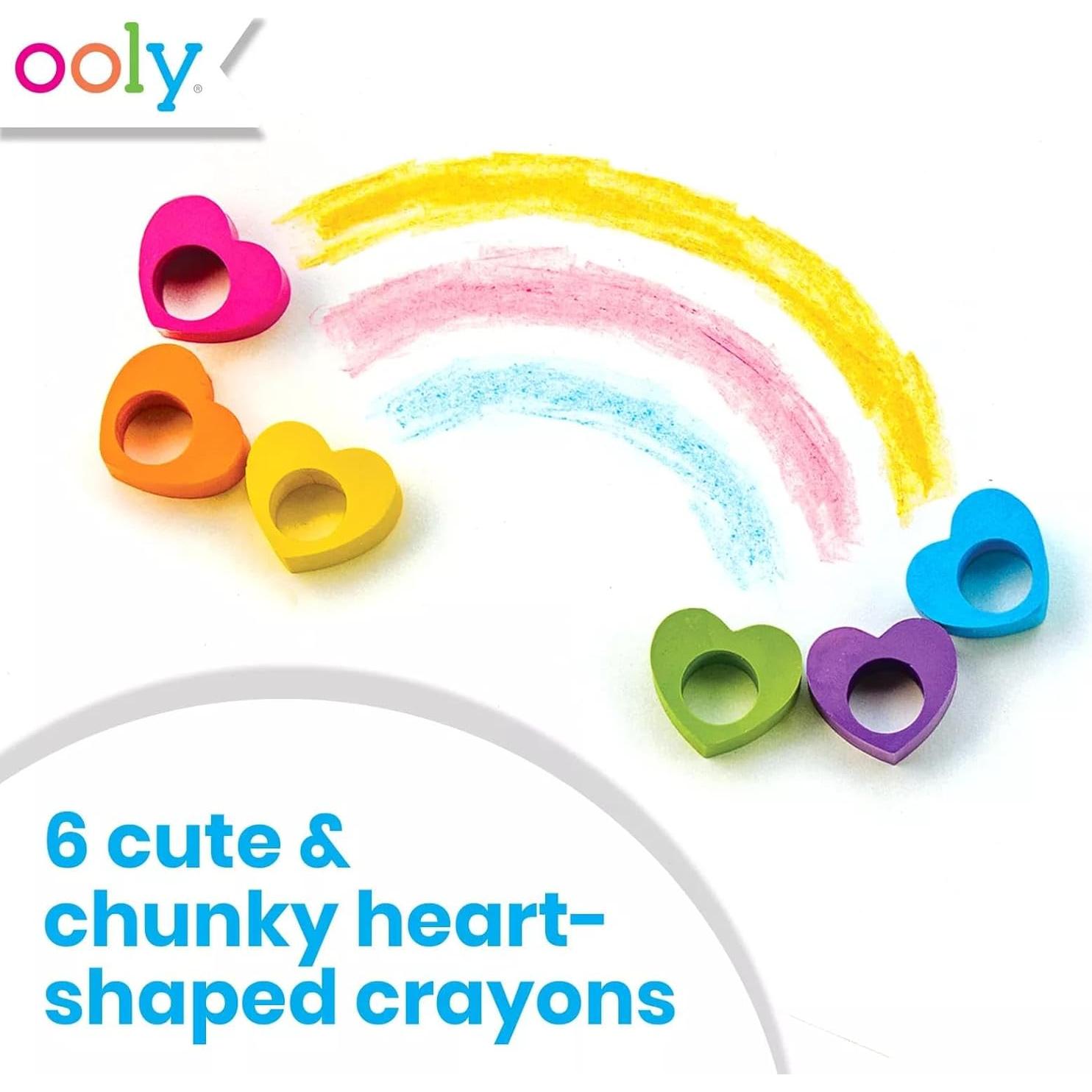 Crayones en Forma de Corazón Ooly Set de 12 No Tóxicos