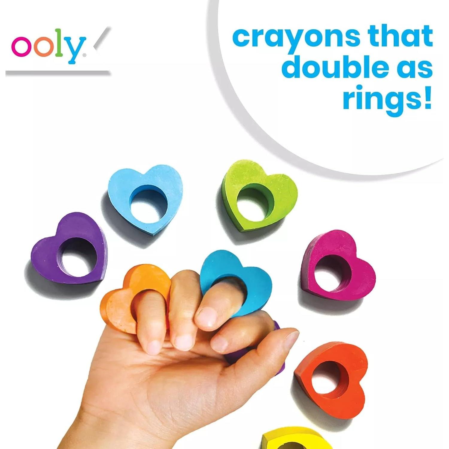 Crayones en Forma de Corazón Ooly Set de 12 No Tóxicos