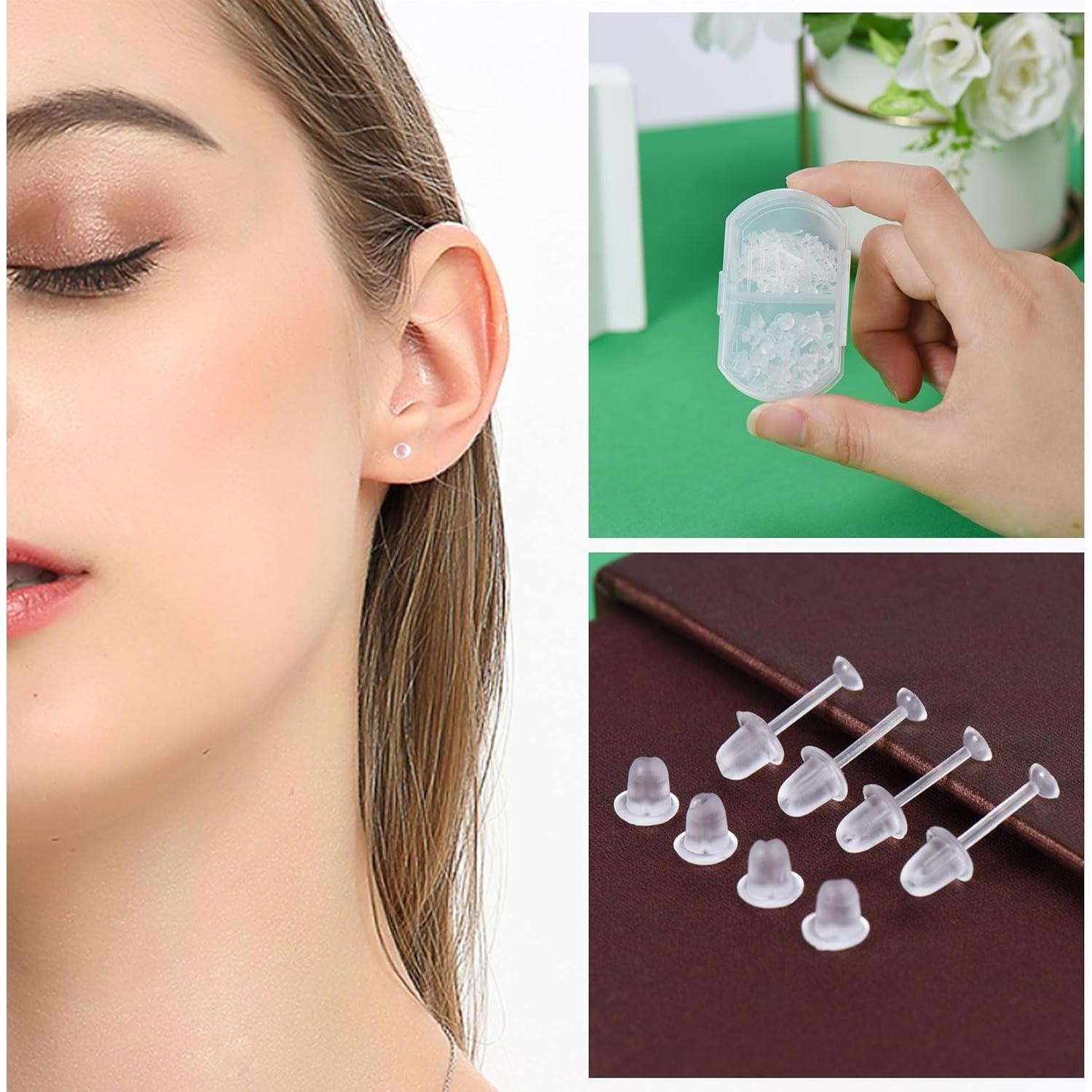 Pendientes de Stud Transparentes DSOMHZ - Paquete de 100 Piezas