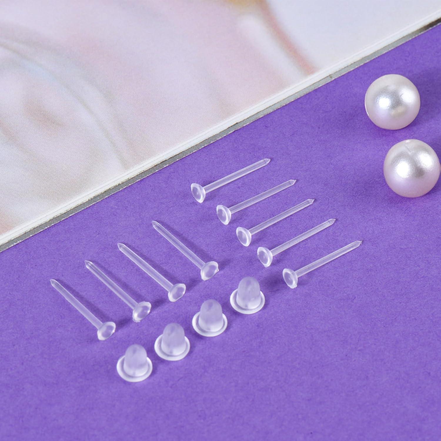 Pendientes de Stud Transparentes DSOMHZ - Paquete de 100 Piezas