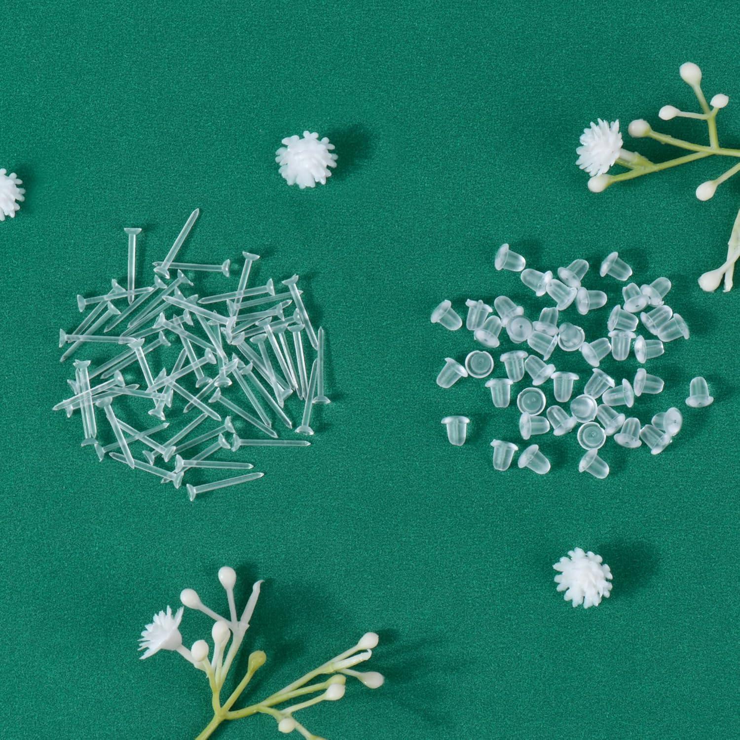 Pendientes de Stud Transparentes DSOMHZ - Paquete de 100 Piezas