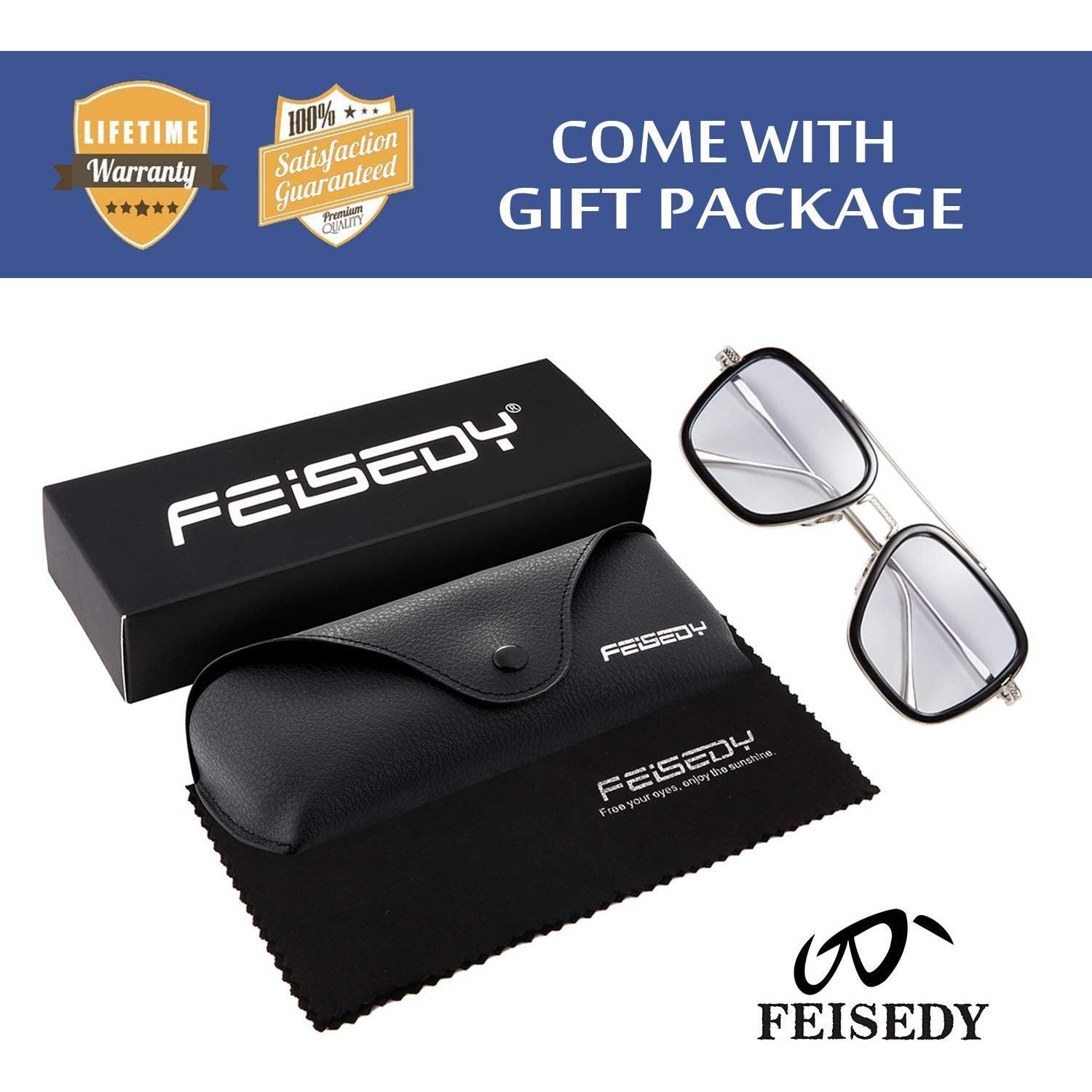 Gafas de Sol Cuadradas FEISEDY Retro UV400 para Mujeres