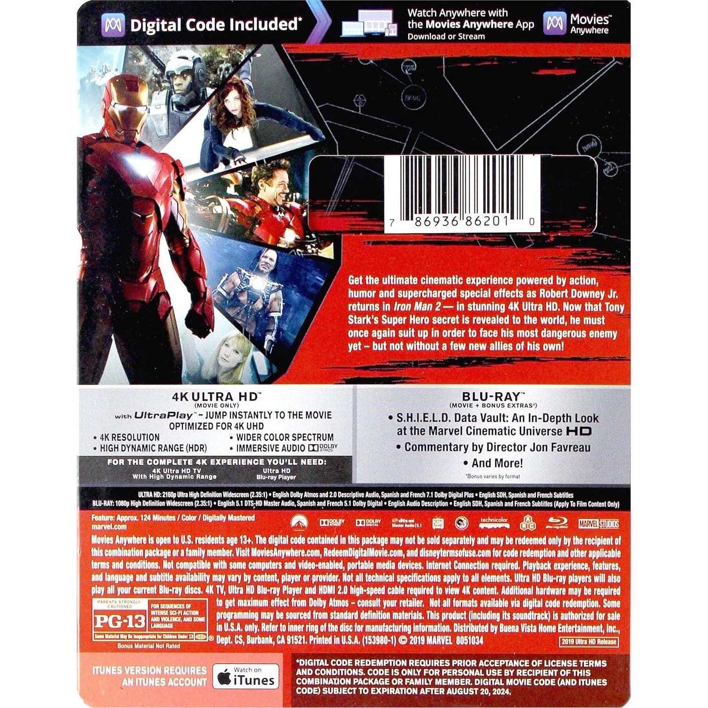 Película Iron Man 2 4K UHD - Sony Pictures - 2 Discos