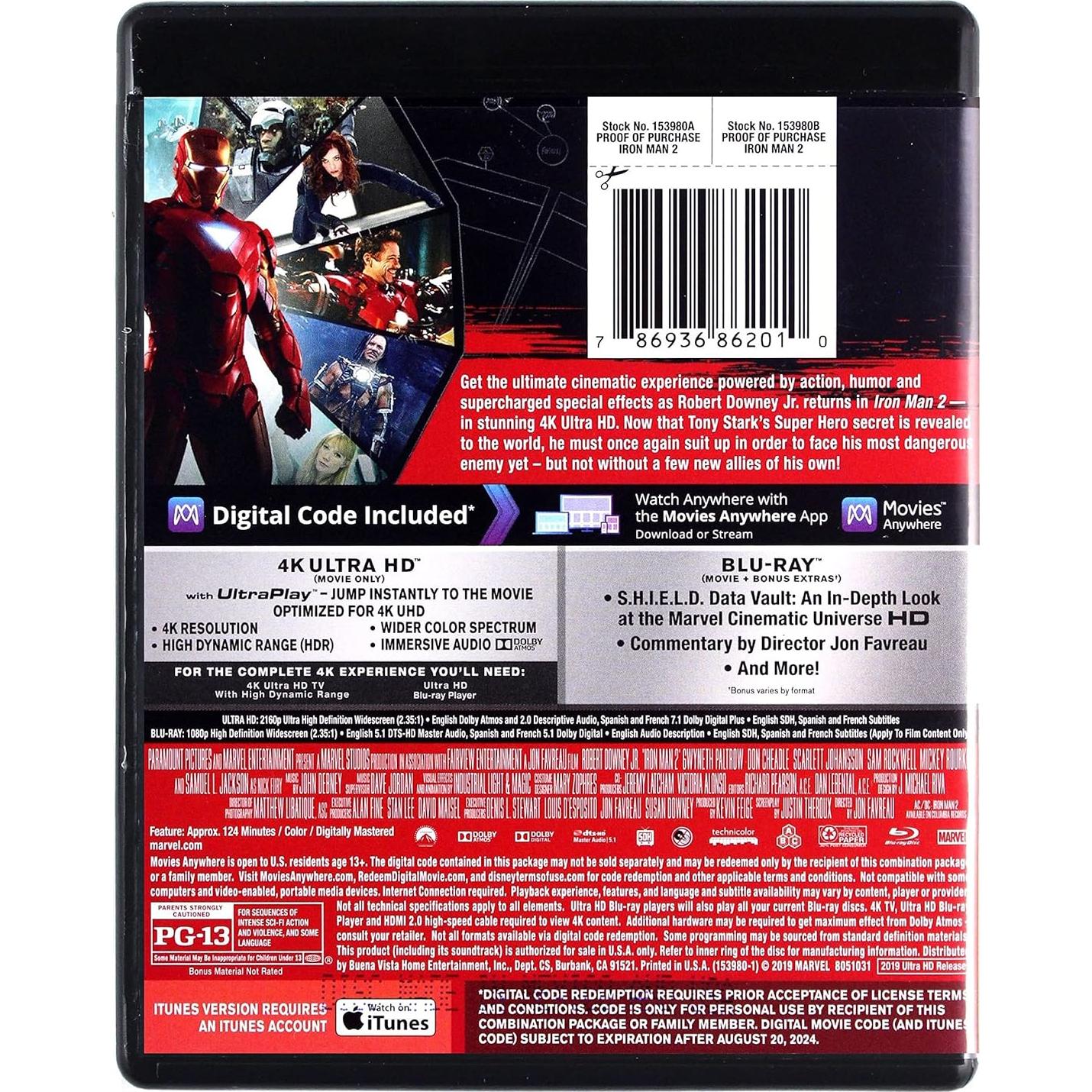 Película Iron Man 2 4K UHD - Sony Pictures - 2 Discos