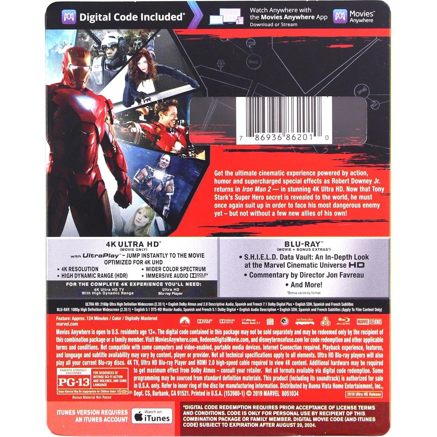 Película Iron Man 2 4K UHD - Sony Pictures - 2 Discos