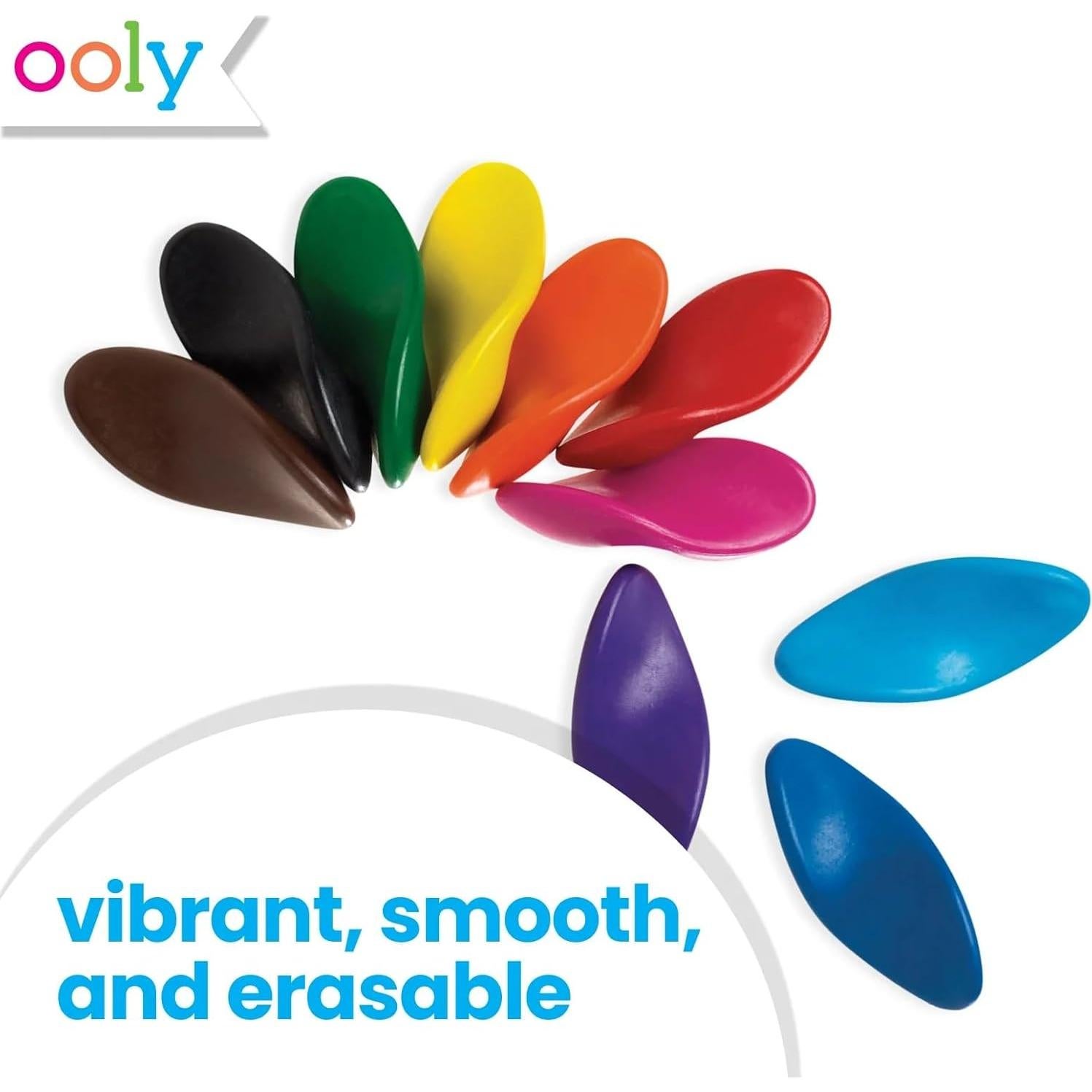 Crayones Borrables Ooly Ergonómicos 10 Colores No Tóxicos