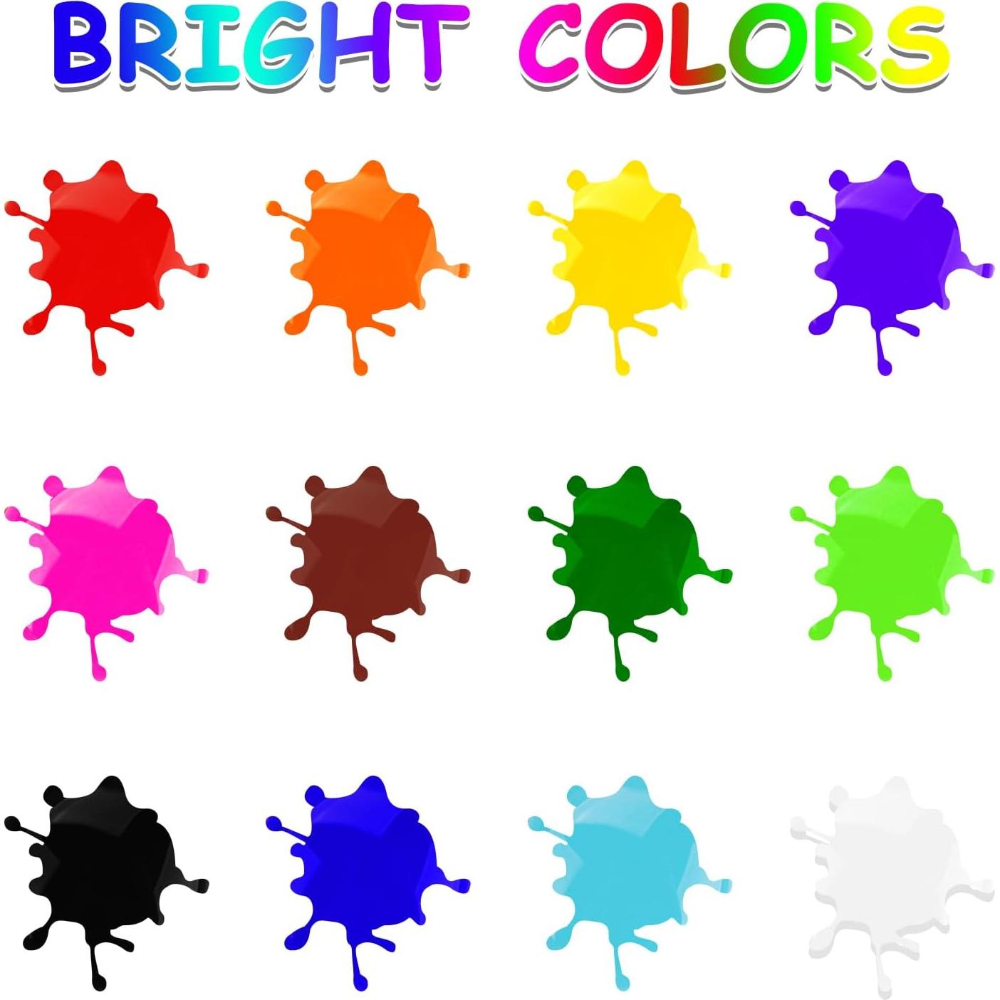 Pintura de Dedos ABEIER 12 Colores Lavable No Tóxica